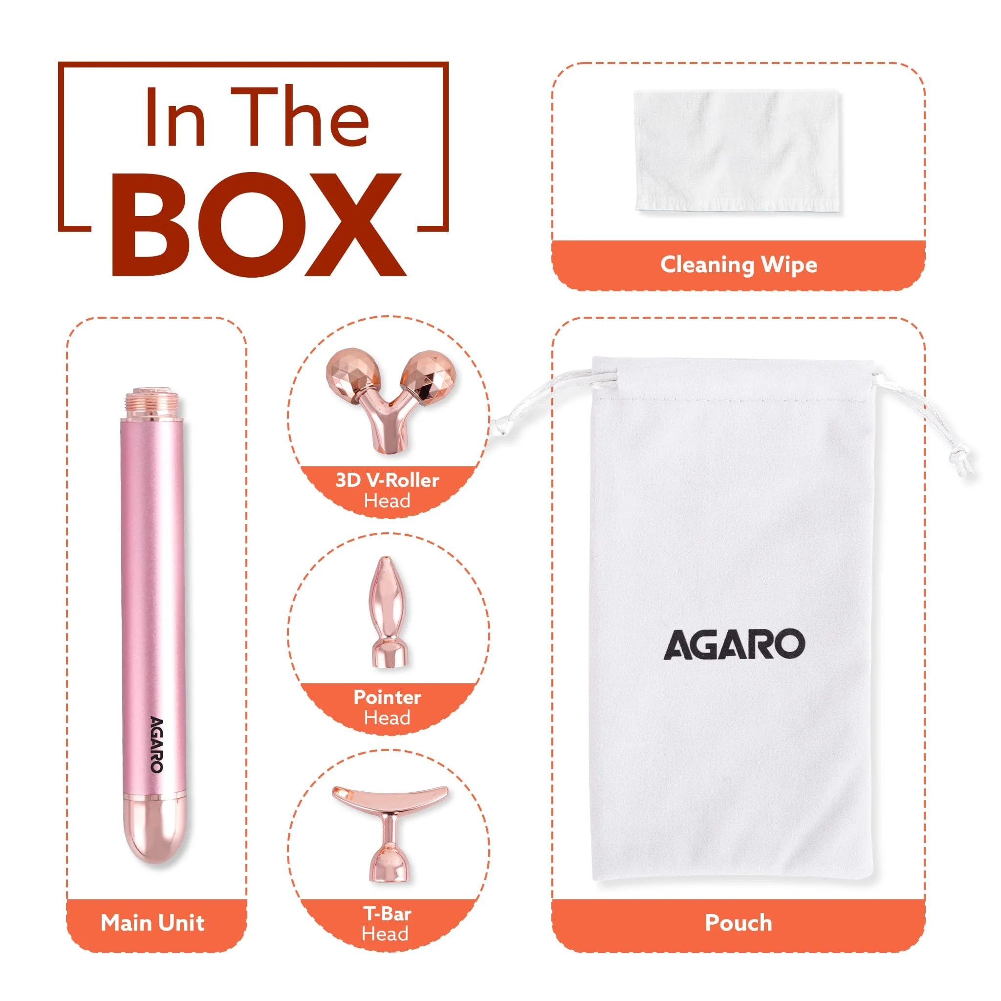 3-In-1 Face Roller, 3D V-Roller Head, Pointer Head, Facial Roller Kit for Face, Eye, Neck, Jade Roller, Anti-Aging Facial Massager for Anti-Wrinkle, (Rose Gold) - Image 7