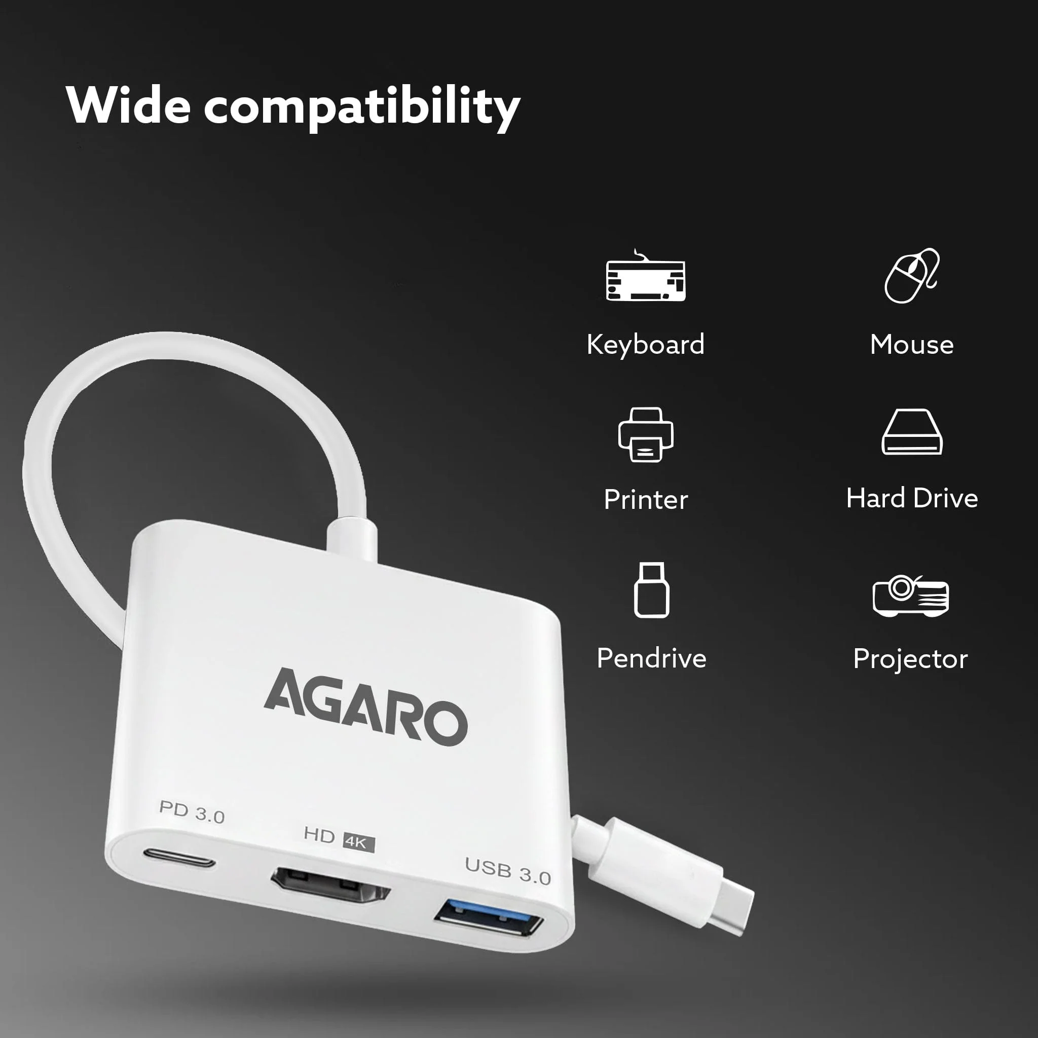 3-in-1 USB Type-C to HDMI Multi-Port Hub, 4K HDMI Output - Image 6