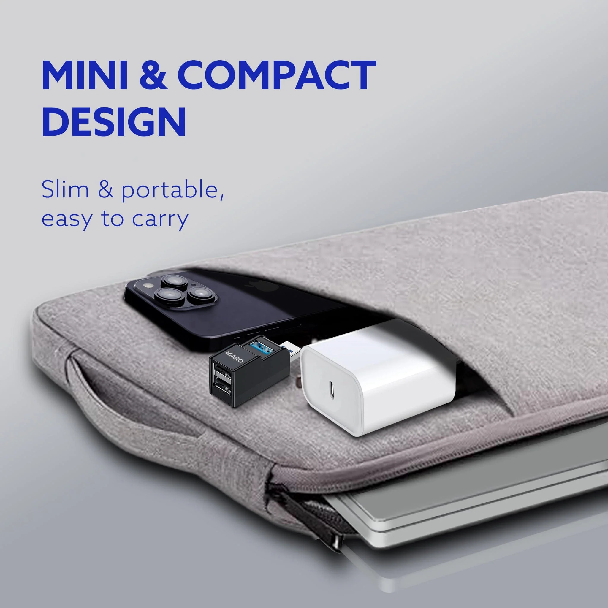 3-Port USB Hub, USB 3.0 Data Hub with High-Speed 5Gbps Transfer - Image 5