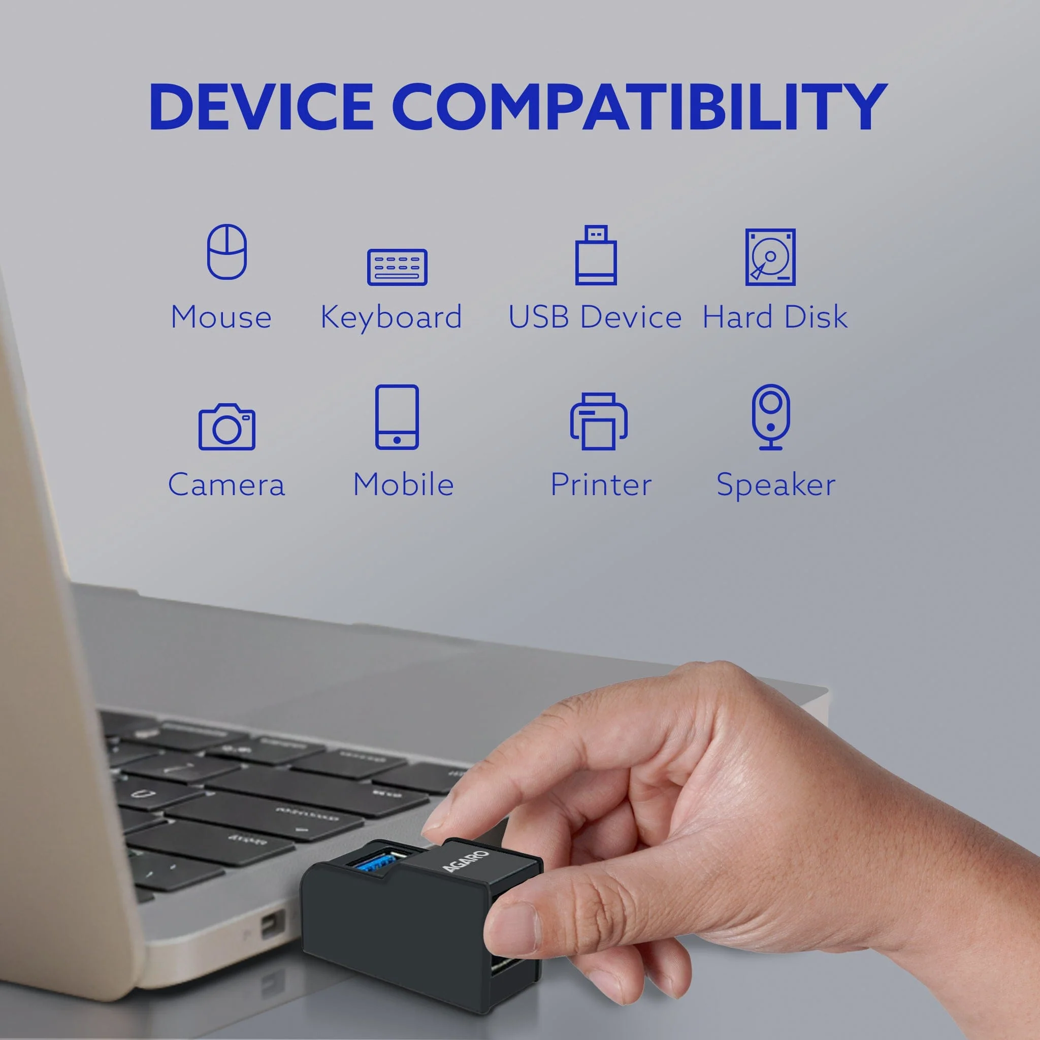 3-Port USB Hub, USB 3.0 Data Hub with High-Speed 5Gbps Transfer - Image 8