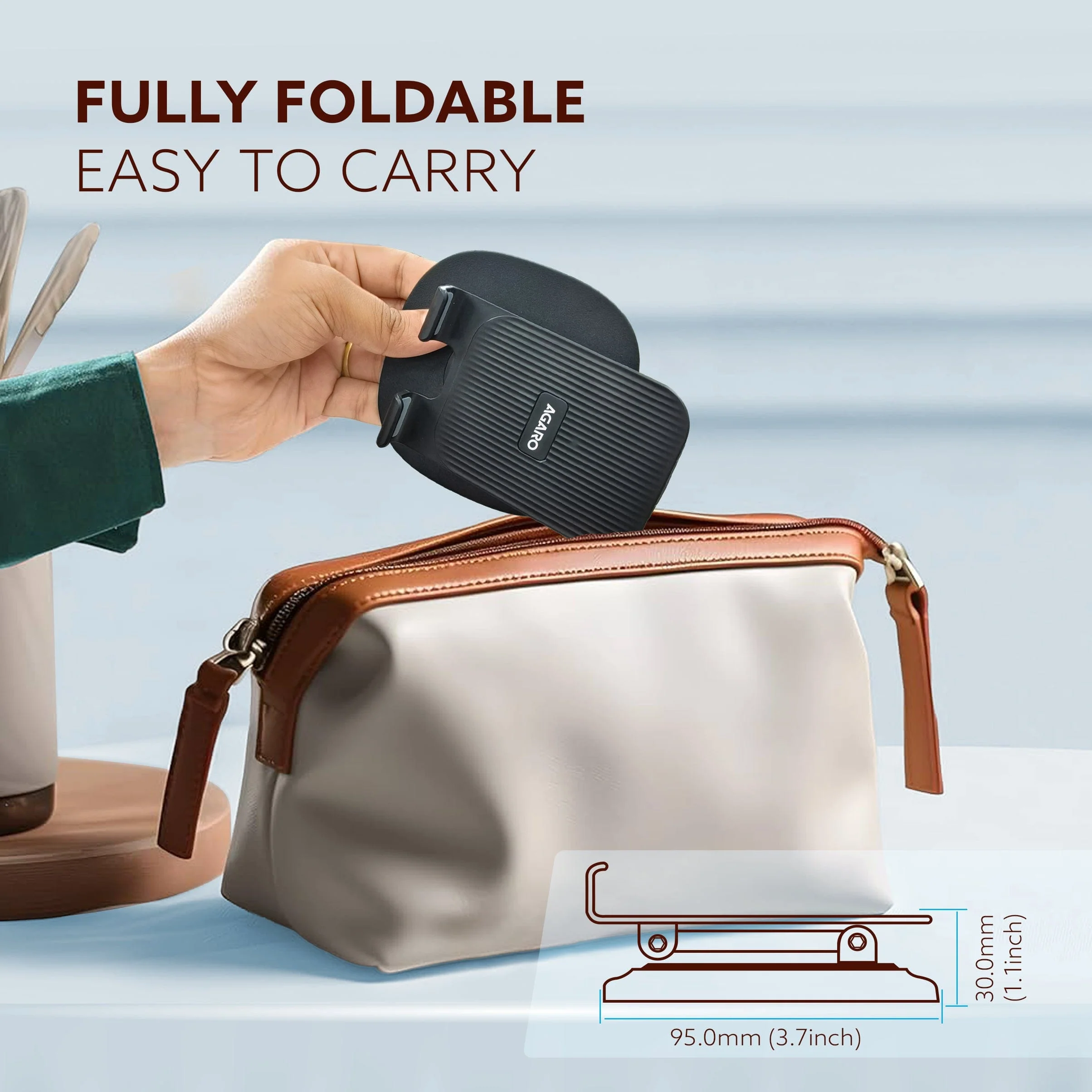 360° Revolving Mobile Stand, Foldable & Sturdy Metal Stand with 360° Rotation, Multiple Height & Angle Adjustments & Anti-Slip pads for Desk, Compatible with Smartphones, Tablets, Kindles & iPad - Image 7