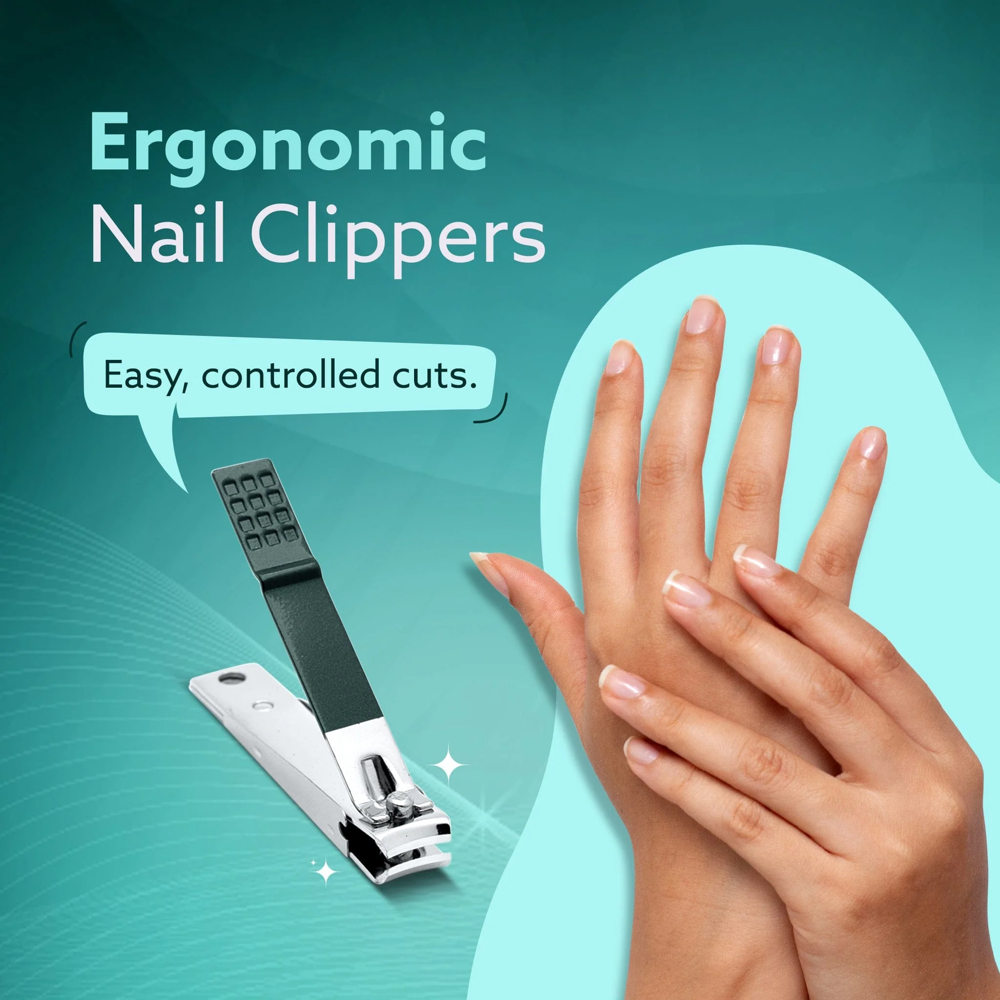 4-in-1 Nail Clipper Set – Manicure & Pedicure Kit with Fingernail & Toenail Clippers, Premium Glass Nail File, Ergonomic Non-Slip Grip, Travel Case for Men & Women (Dark Green) - Image 4