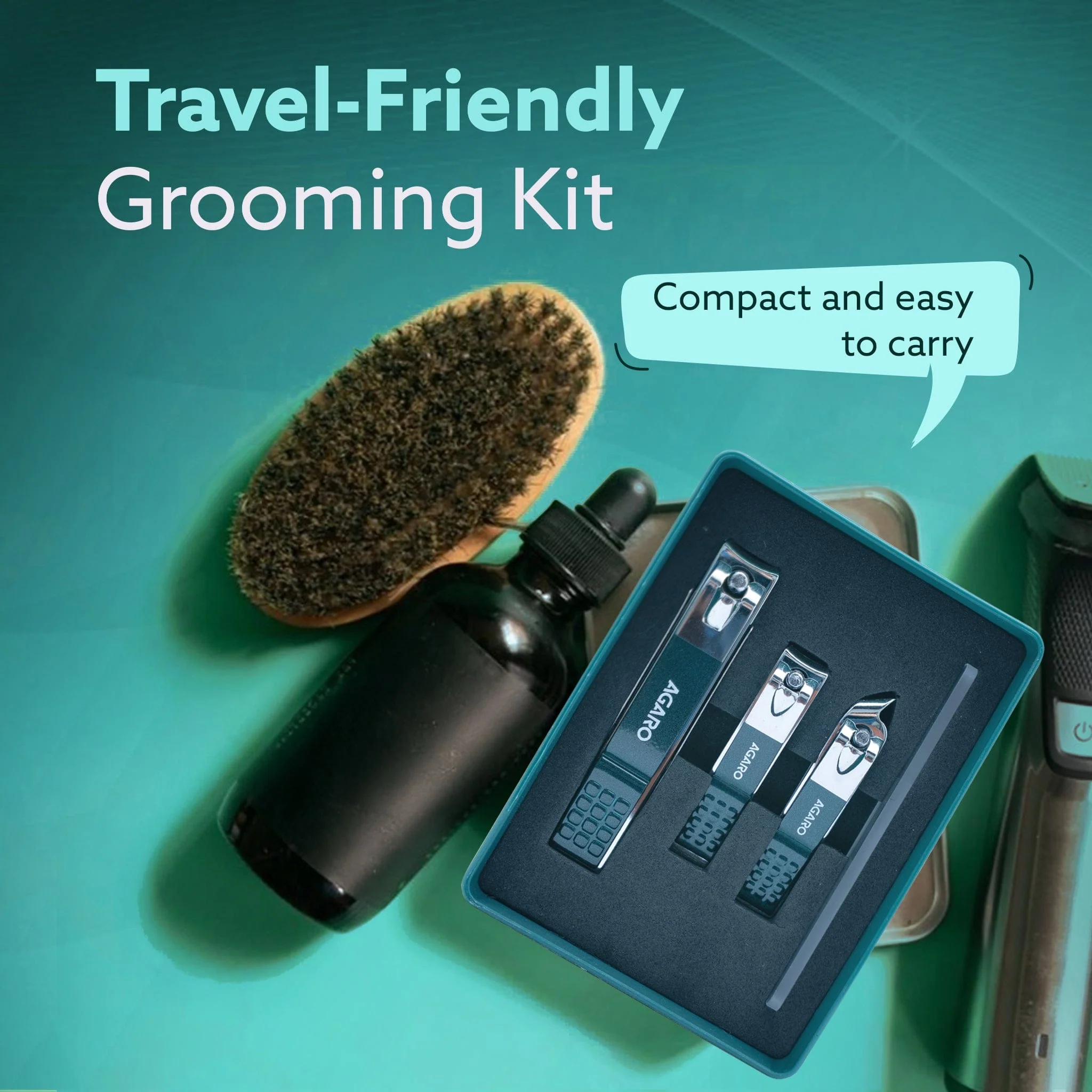 4-in-1 Nail Clipper Set – Manicure & Pedicure Kit with Fingernail & Toenail Clippers, Premium Glass Nail File, Ergonomic Non-Slip Grip, Travel Case for Men & Women (Dark Green) - Image 6