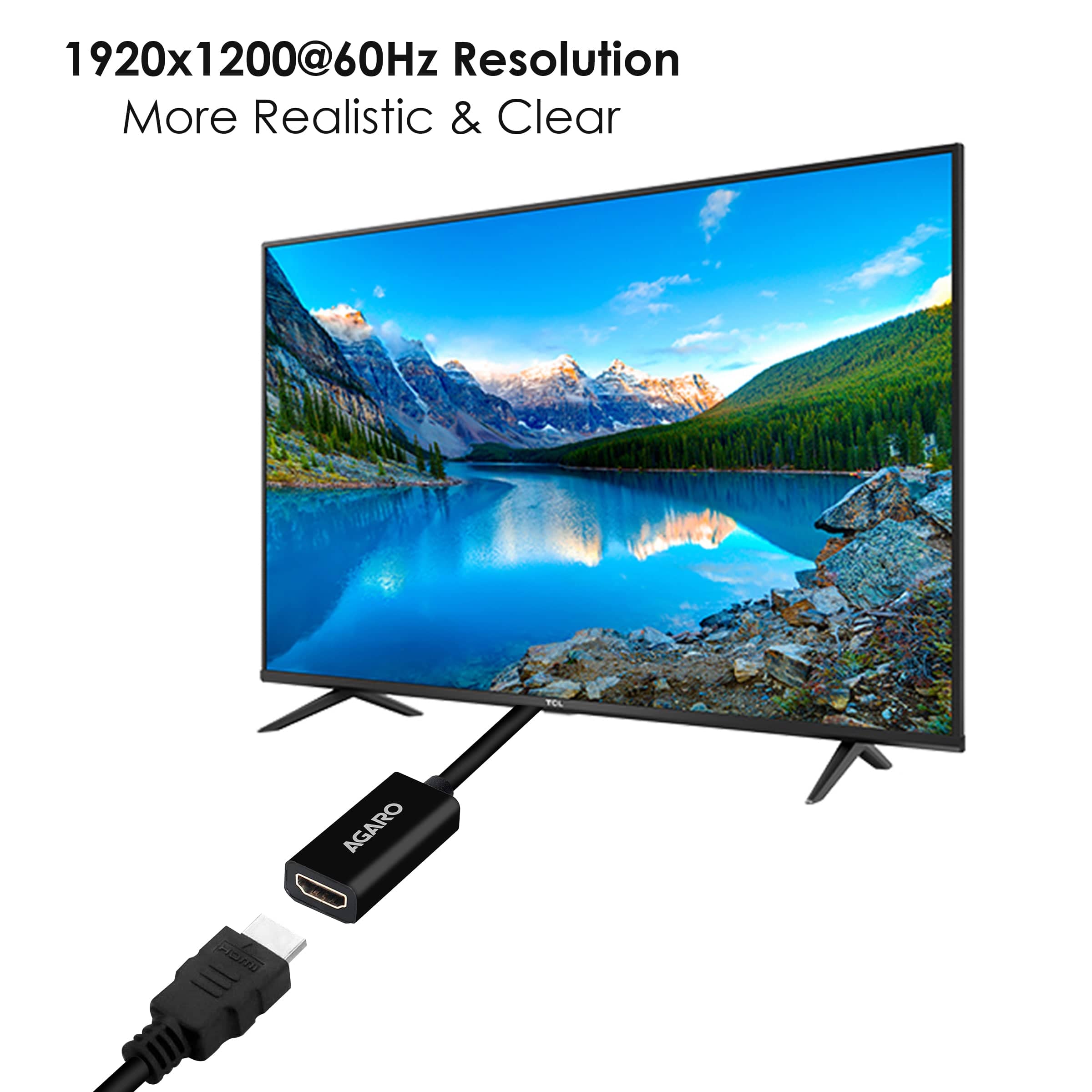 4K@30Hz Mini DisplayPort (Mini DP) to HDMI Female Thunderbolt 2.0 Adapter Suitable for Apple MacBook Pro MacBook Air Microsoft Surface Pro 4 Pro 3 Thinkpad Google Pixel Chromebook, Black - Image 4