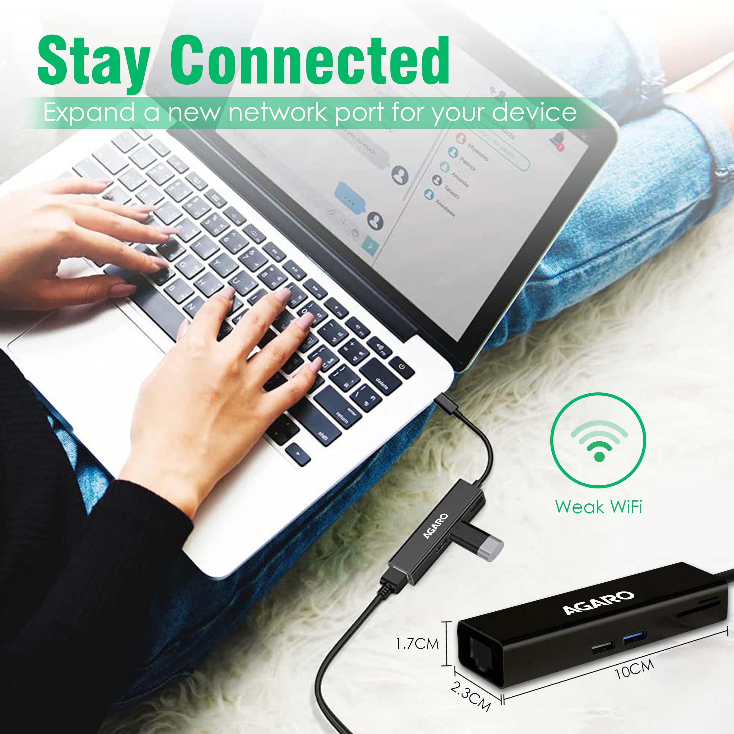 5in1 Type C to USB A + MMC + Ethernet Converter, 2 USB 3.0, SD And TF Card Reader for Smartphone, Charging Adapter (Black) - Image 6