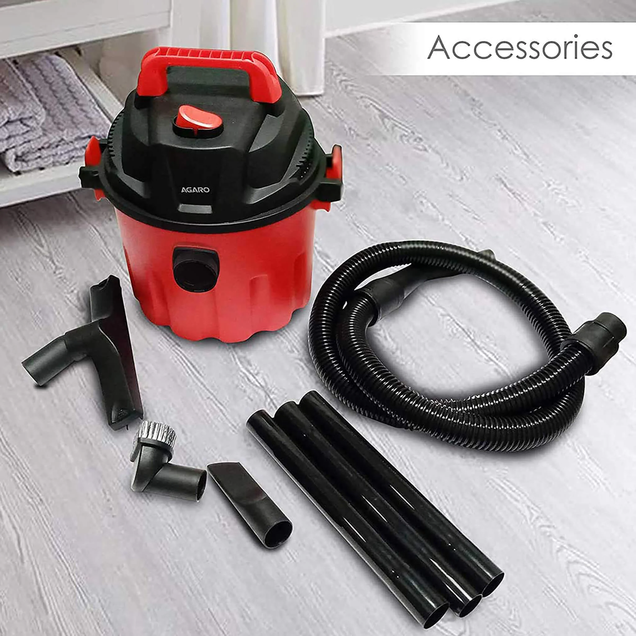Rapid Vacuum Cleaner,1000W,Wet&Dry,for Home, Plastic Body,Red,10 Liter, Cartridge - Image 3