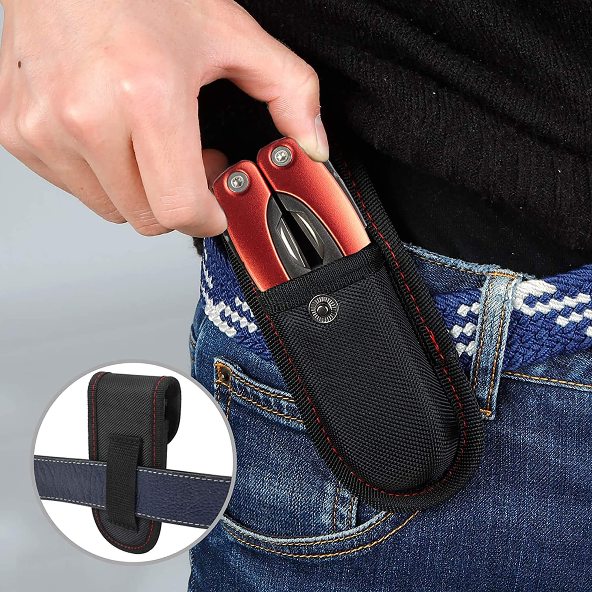 12-in-1 Multi Tool Plier, Hardened Steel, Multipurpose Plier, Knife, Saw, Cable Cutter, Wire Stripper, Screwdriver And More, Ideal For Home, Office,Red - Image 4