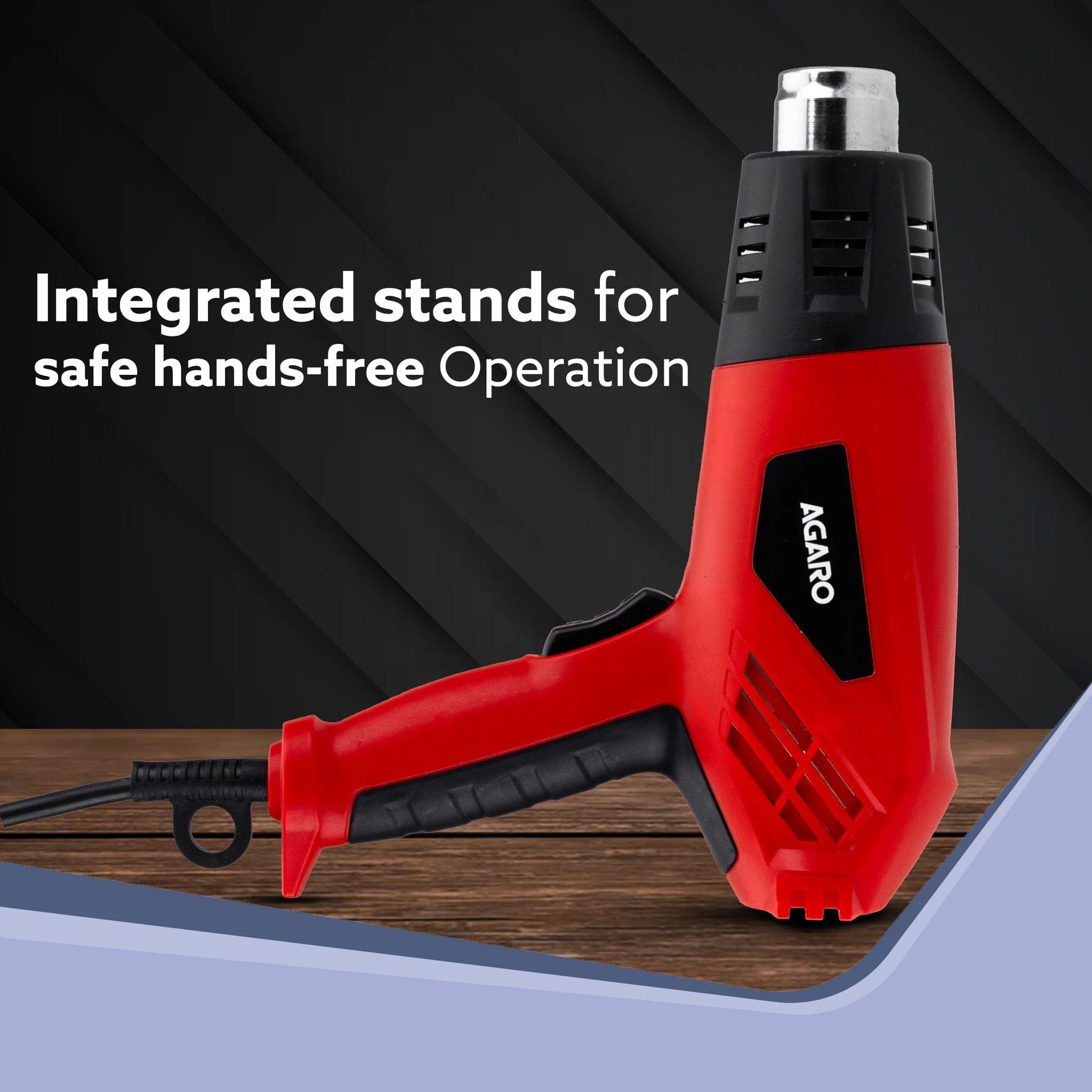 Heat Gun HG2120 2000Watt, Dual Temperature and Air Flow Control  with 4 Nozzle Attachments, Hot Air Gun Heating helps in Shrink Wrapping, Paint Removal, Rusted Bolt Stripping, Wire Shrinking, Crafting - Image 5