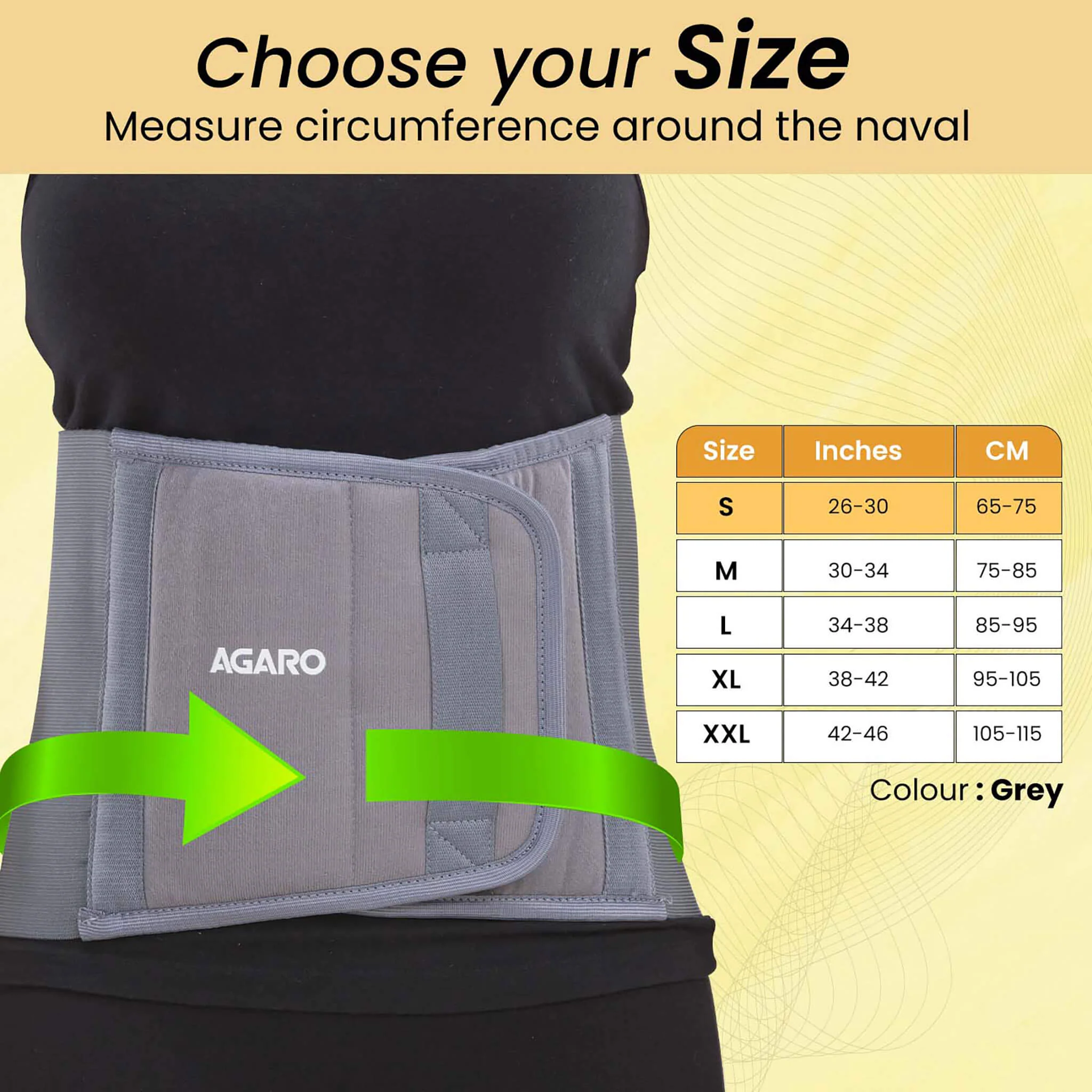 Abdominal Belt, ideal for Slimming Waist, Lower Back Pain Relief, after delivery for Tummy Reduction, Breathable Belt For Men And Women, Small, Grey - Image 2