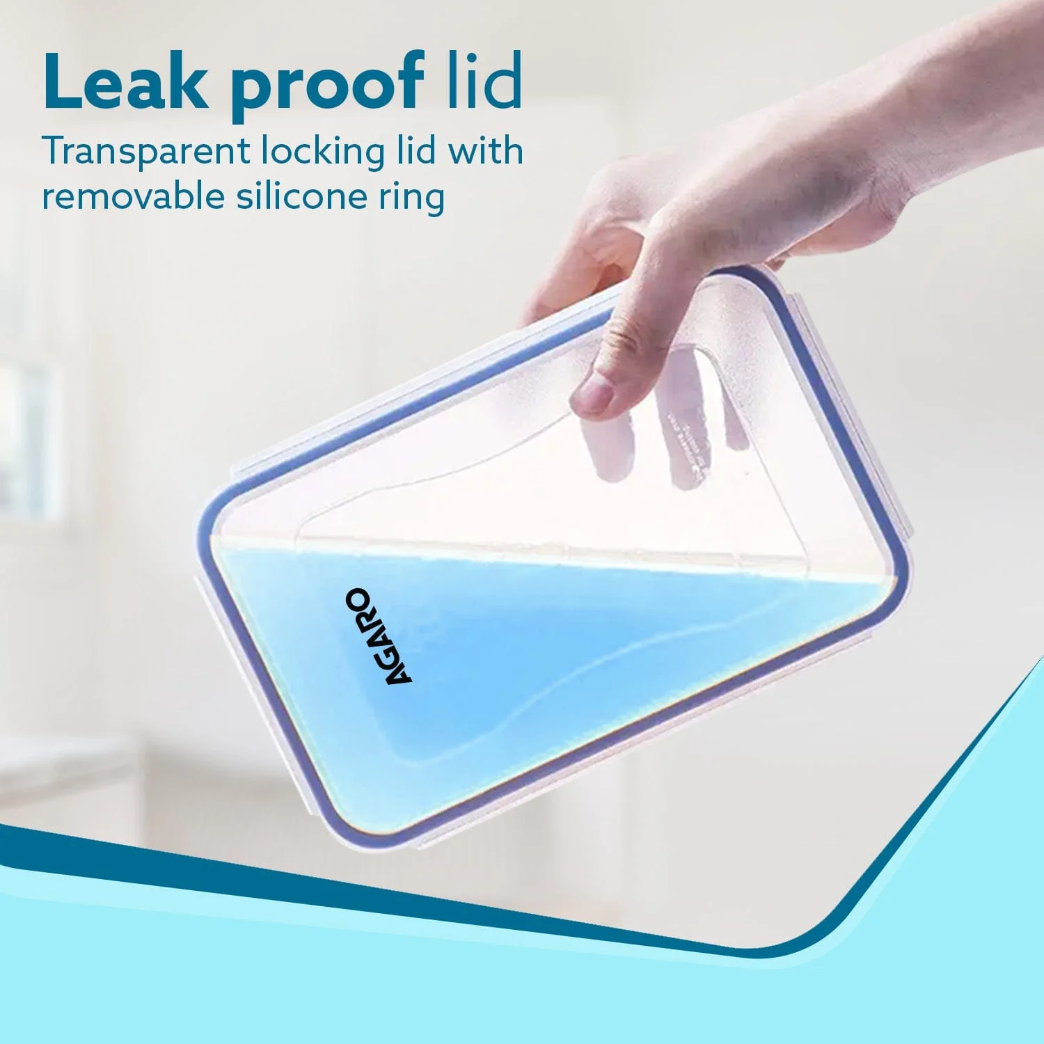 Food Storage Container With Lid, Multipurpose, Rectangular, Leak Proof, BPA Free, 120Ml, 240ml, 500ml, 1L, 1.5L, 2.5L, Set of 6 - Image 4
