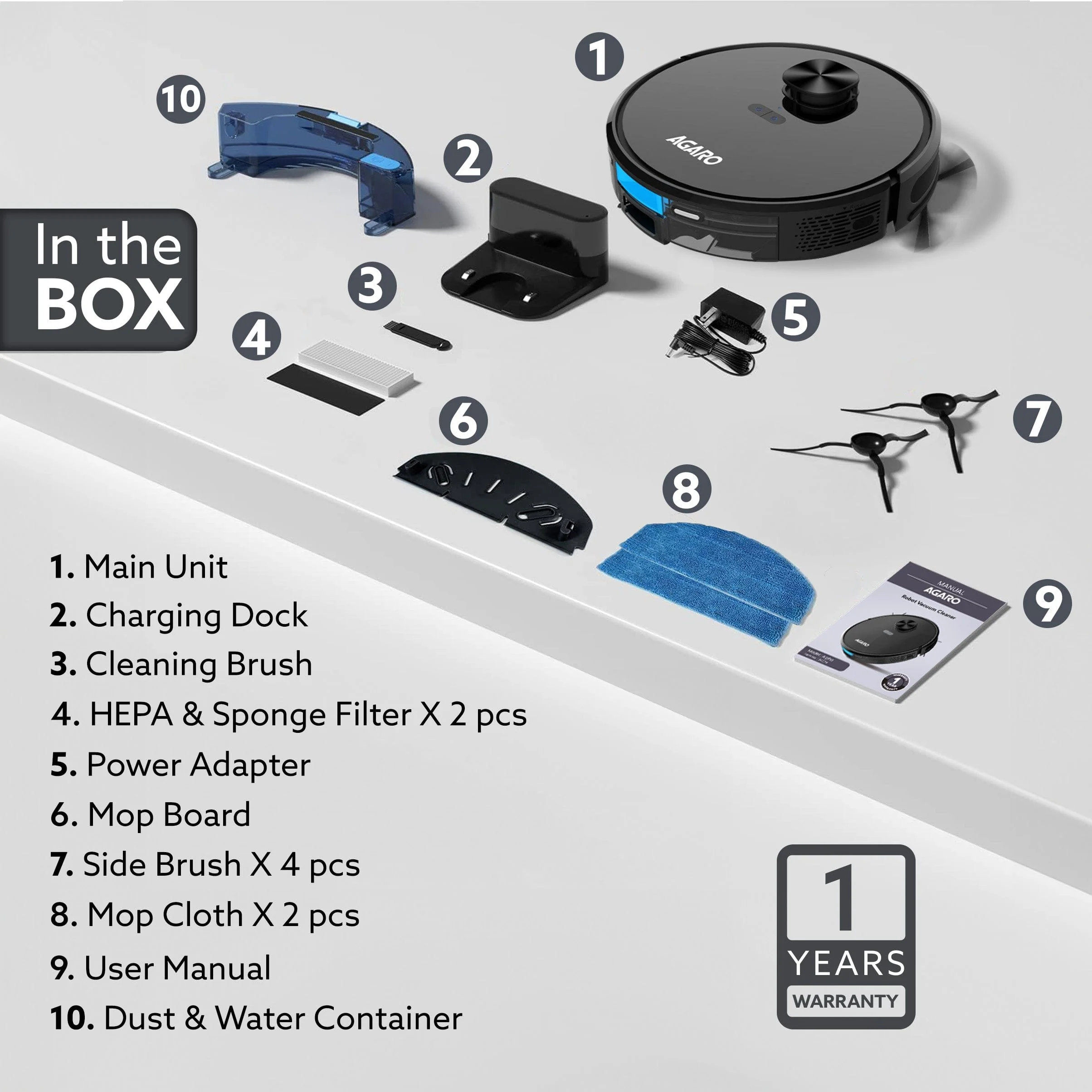 Alpha Robot Vacuum Cleaner, Brush, Dry Vacuum & Wet Mop, Automatic Cleaning, Upto 3200Pa Strong Suction, Rechargeable, App Control, Lidar Navigation, Editable Map to Clean, Hard Floor & Carpet - Image 7
