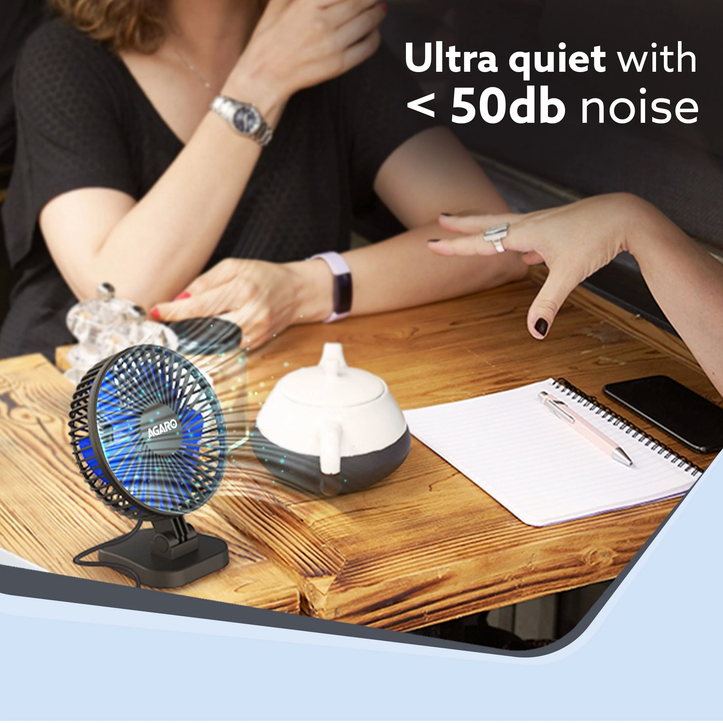 Breeze USB Desktop Fan, Personal Mini Fan for Home Office Bedroom, Study, Black - Image 5