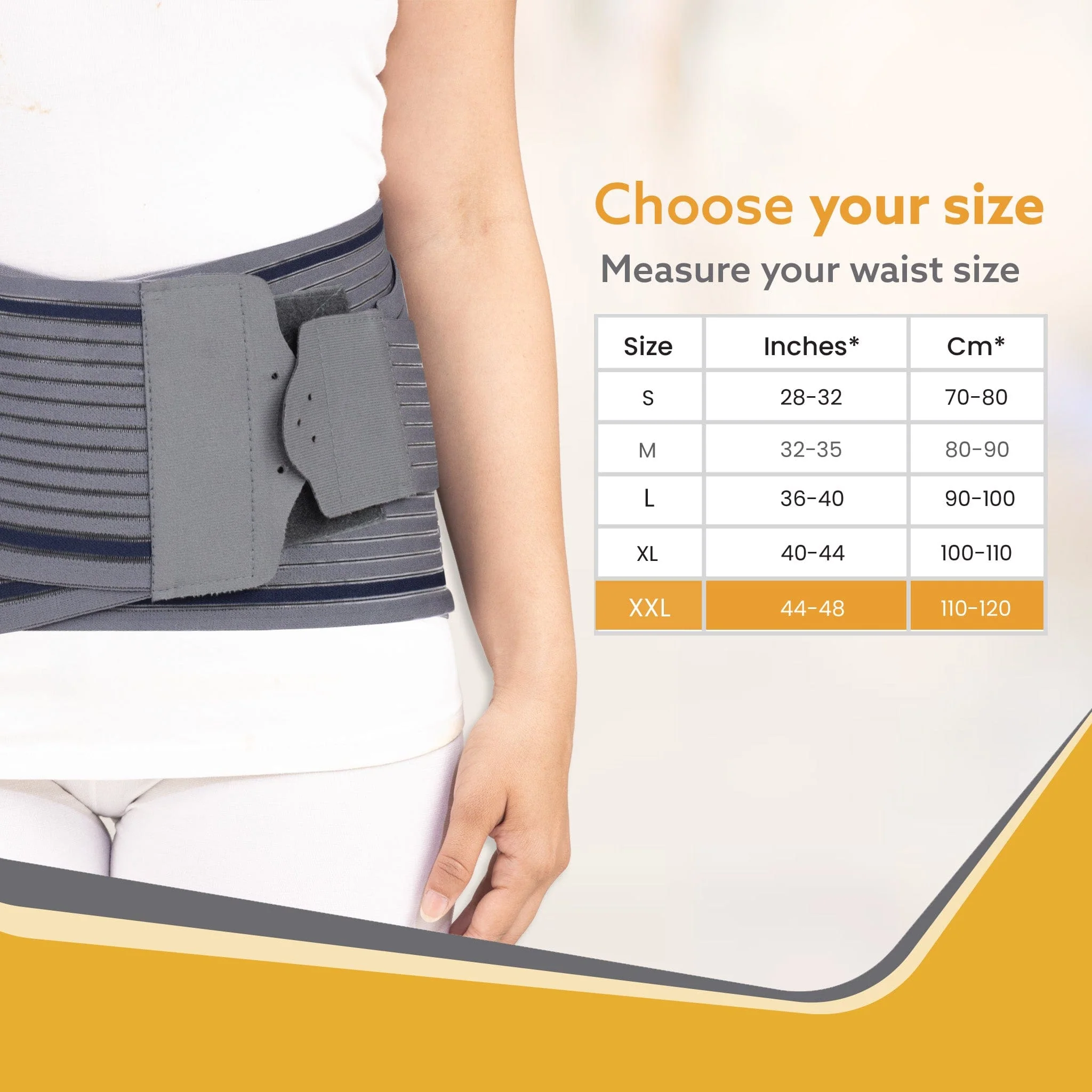 Contoured Lumbar Sacral Belt, Lower Back Pain Osteoporosis Slip Disc Care, For Women & Men, XXL, Grey - Image 5