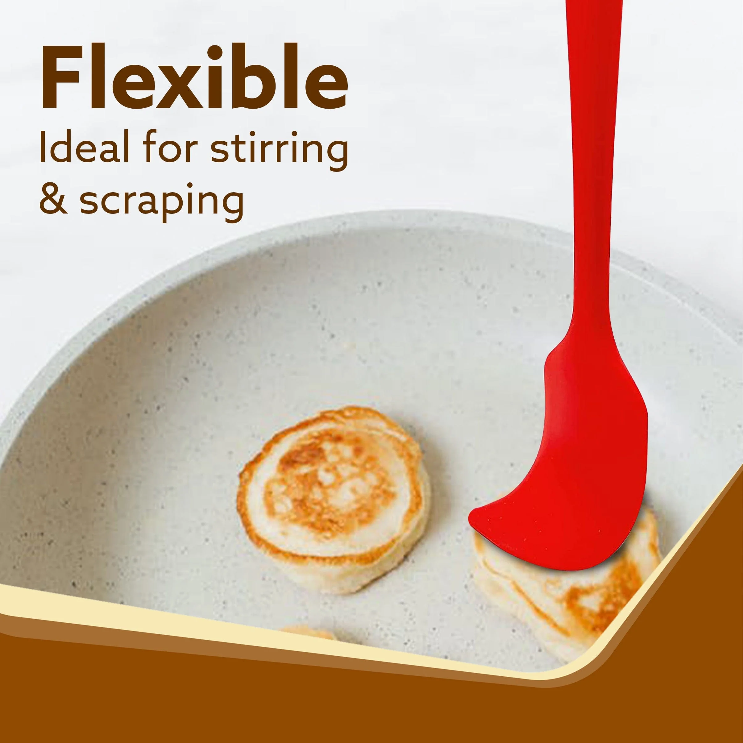 Deluxe Silicone Spatula Set of 6 , Red - Image 5