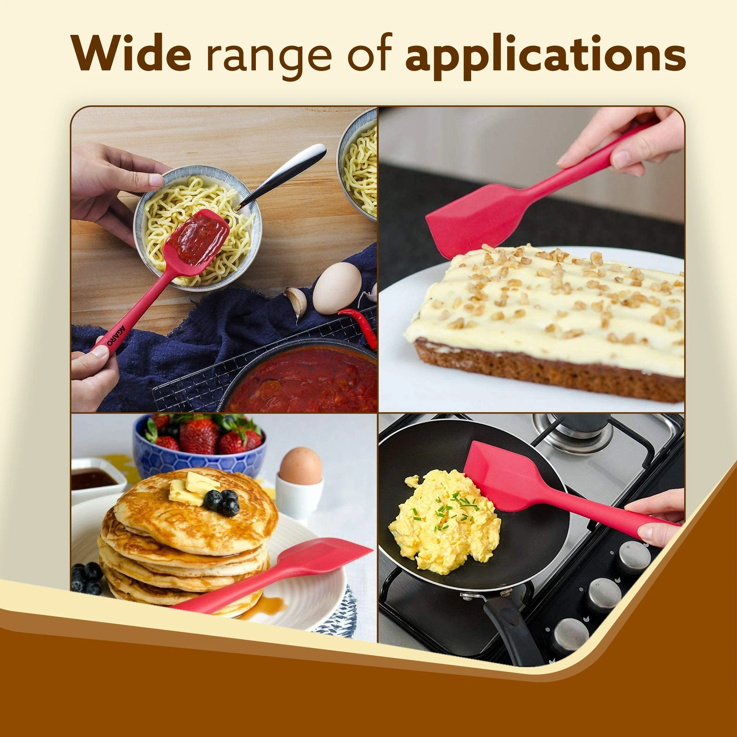 Deluxe Silicone Spatula Set of 6 , Red - Image 6