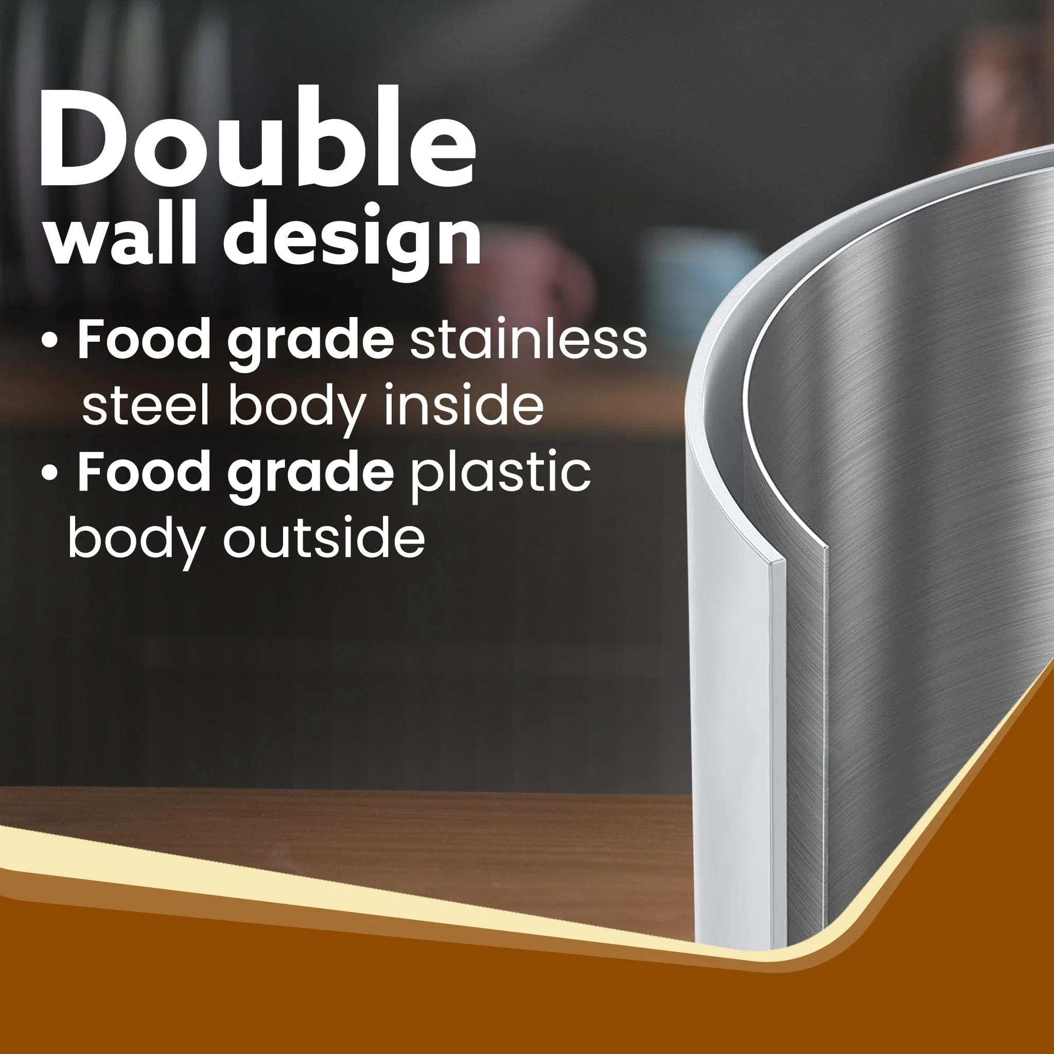 Elegant Electric Kettle, 1.8L, Double Layered Kettle, White - Image 3