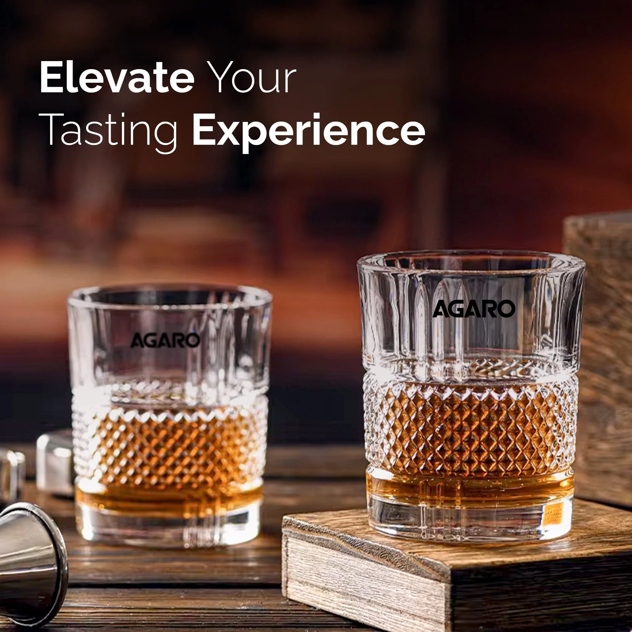 Elegant Whiskey Glass, Set of 6, 325ML, Crisscross Design, Crystal Clear, Perfect for Scotch, Whisky, Bourbon, Liquor, Wine, Cocktail Drinks , Stylish Design - Image 5