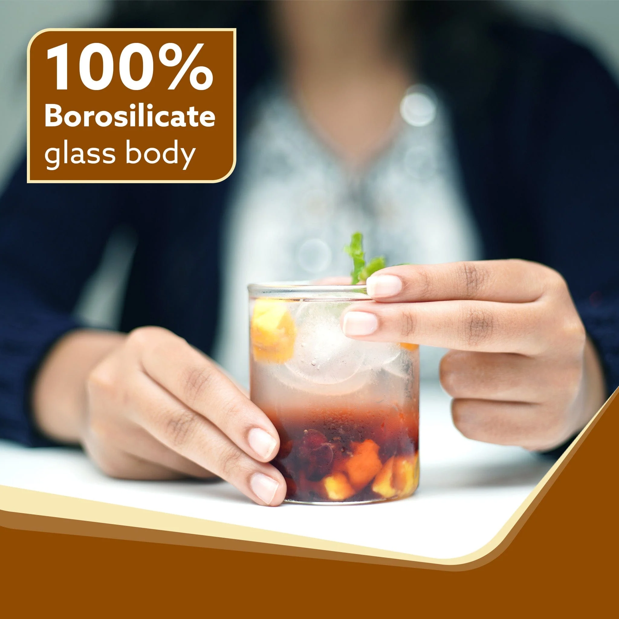 Elite Borosilicate Glass Tumbler, Serves Water, Cold Drinks, Juice, Milk, Pack of 6, 255 ml,  Flame Proof Glasses, Microwave & Dishwasher Safe, Transparent - Image 3