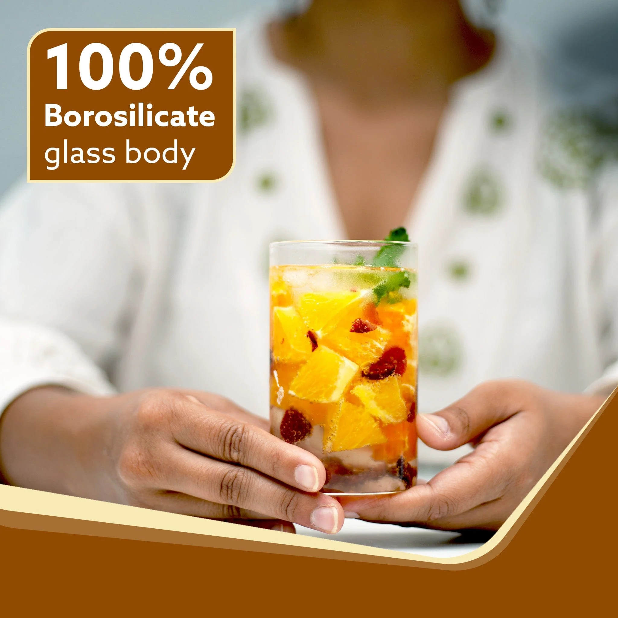 Elite Borosilicate Glass Tumbler, Serves Water, Cold Drinks, Juice, Milk, Pack of 6, 300 ml,  Flame Proof Glasses, Microwave & Dishwasher Safe, Transparent - Image 3