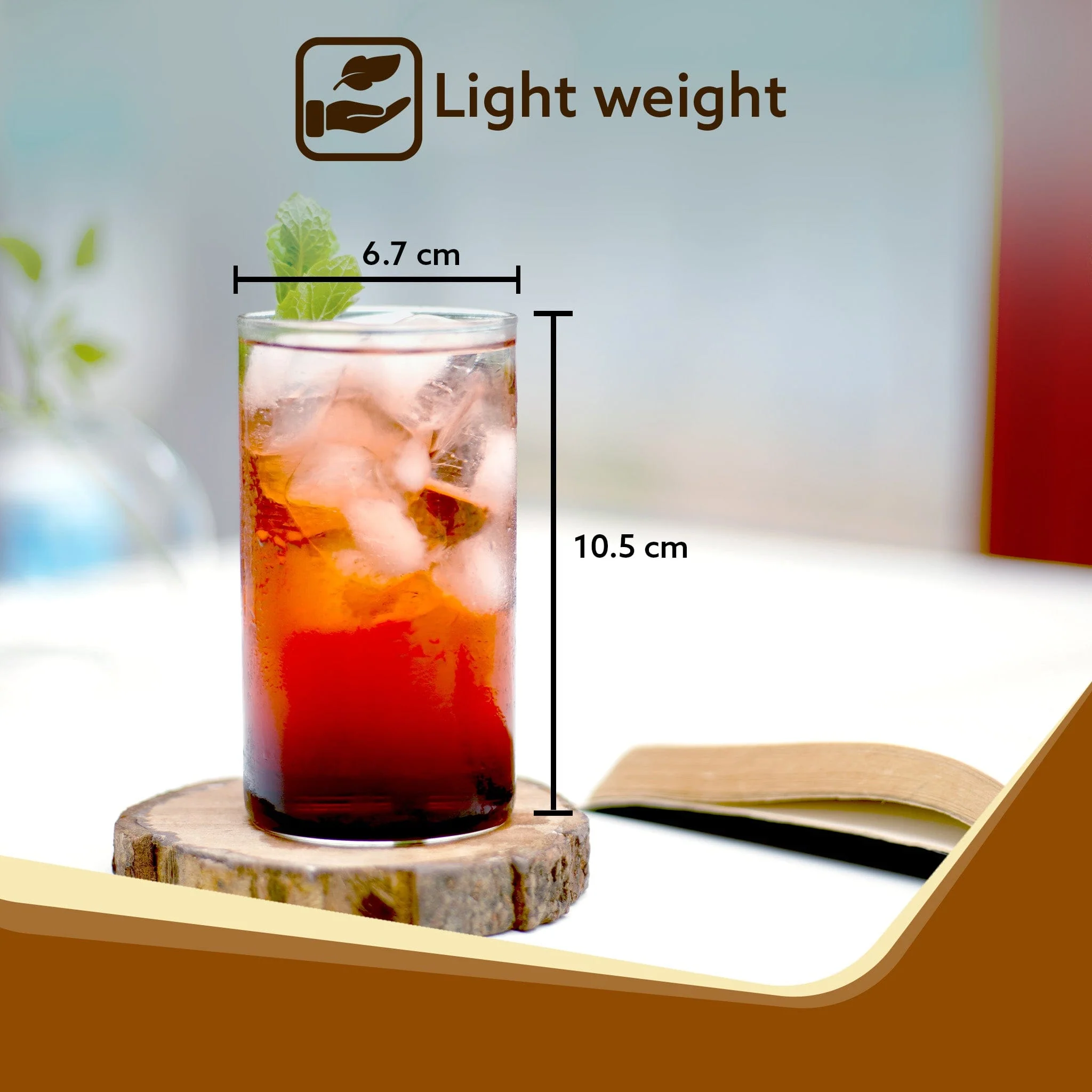 Elite Borosilicate Glass Tumbler, Serves Water, Cold Drinks, Juice, Milk, Pack of 6, 300 ml,  Flame Proof Glasses, Microwave & Dishwasher Safe, Transparent - Image 6
