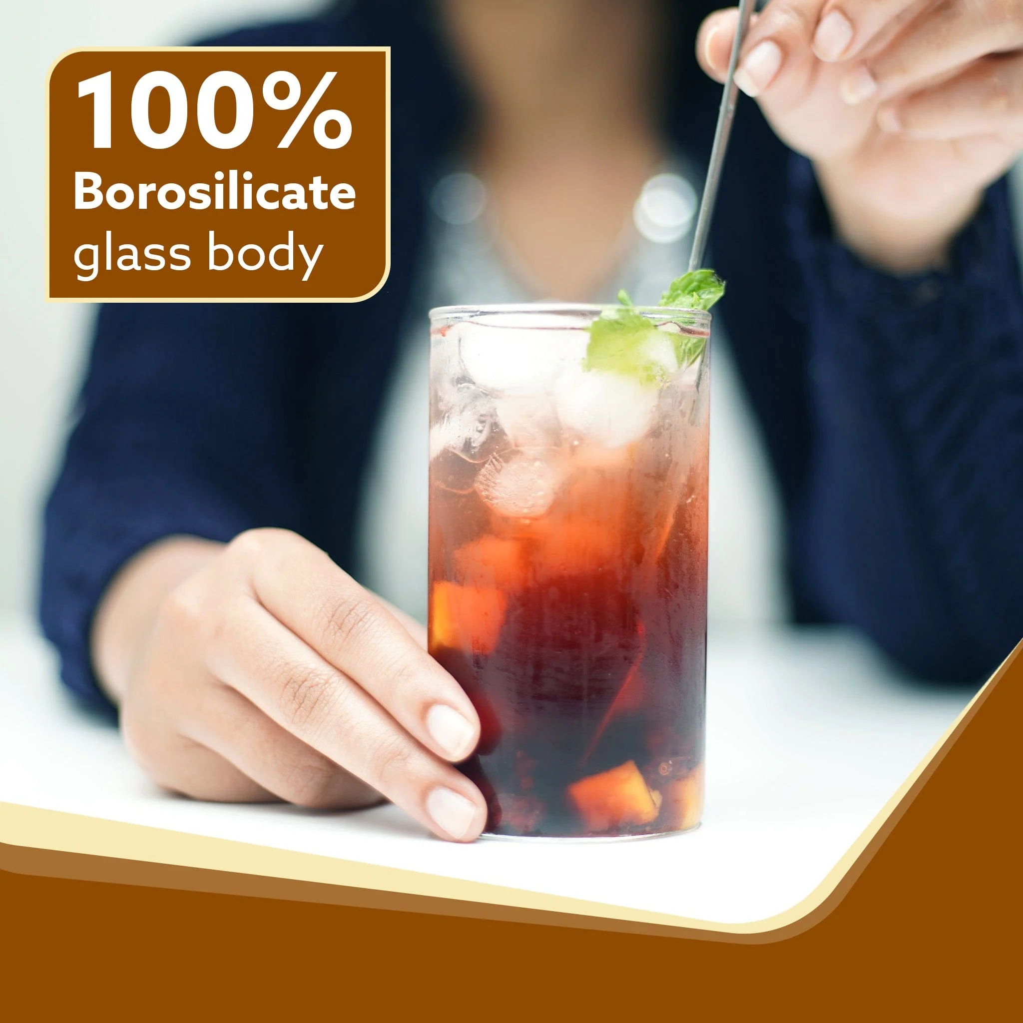 Elite Borosilicate Glass Tumbler, Serves Water, Cold Drinks, Juice, Milk, Pack of 6, 340 ml,  Flame Proof Glasses, Microwave & Dishwasher Safe, Transparent - Image 3
