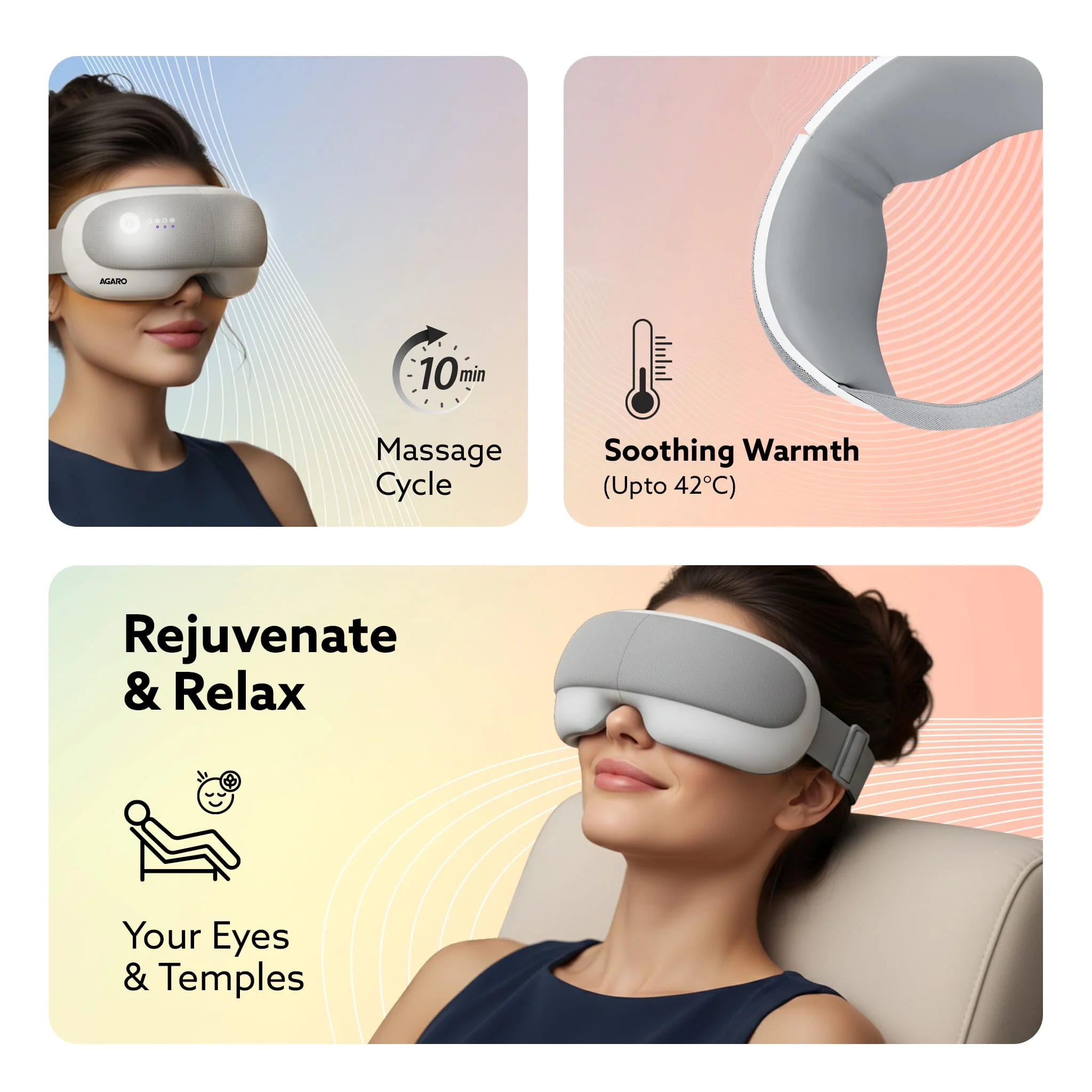 Elite Eye Massager with Air Compression, Rechargeable, Heat & Vibration - Image 6