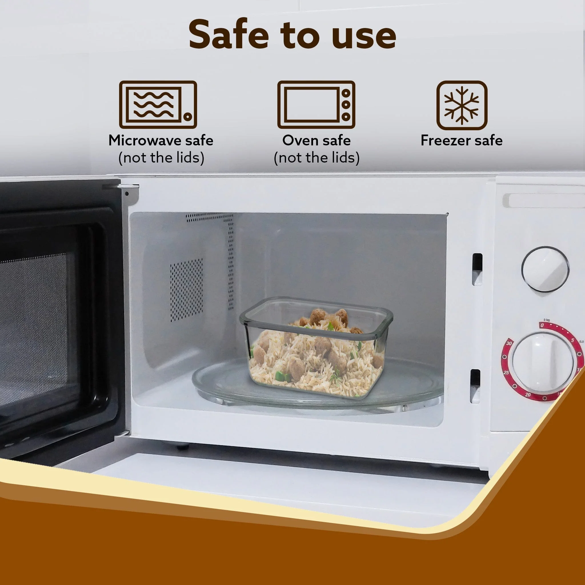 Elite Lunch Box, Set  of 3 With Lunch Bag, Square Shaped, Borosilicate Glass, Leakproof & Airtight Locking Lids, Microwave & Freezer Safe,  Office Lunch Box Set, Transparent, Set of 3 ƒ?? 320ml+320ml +320ml - Image 5