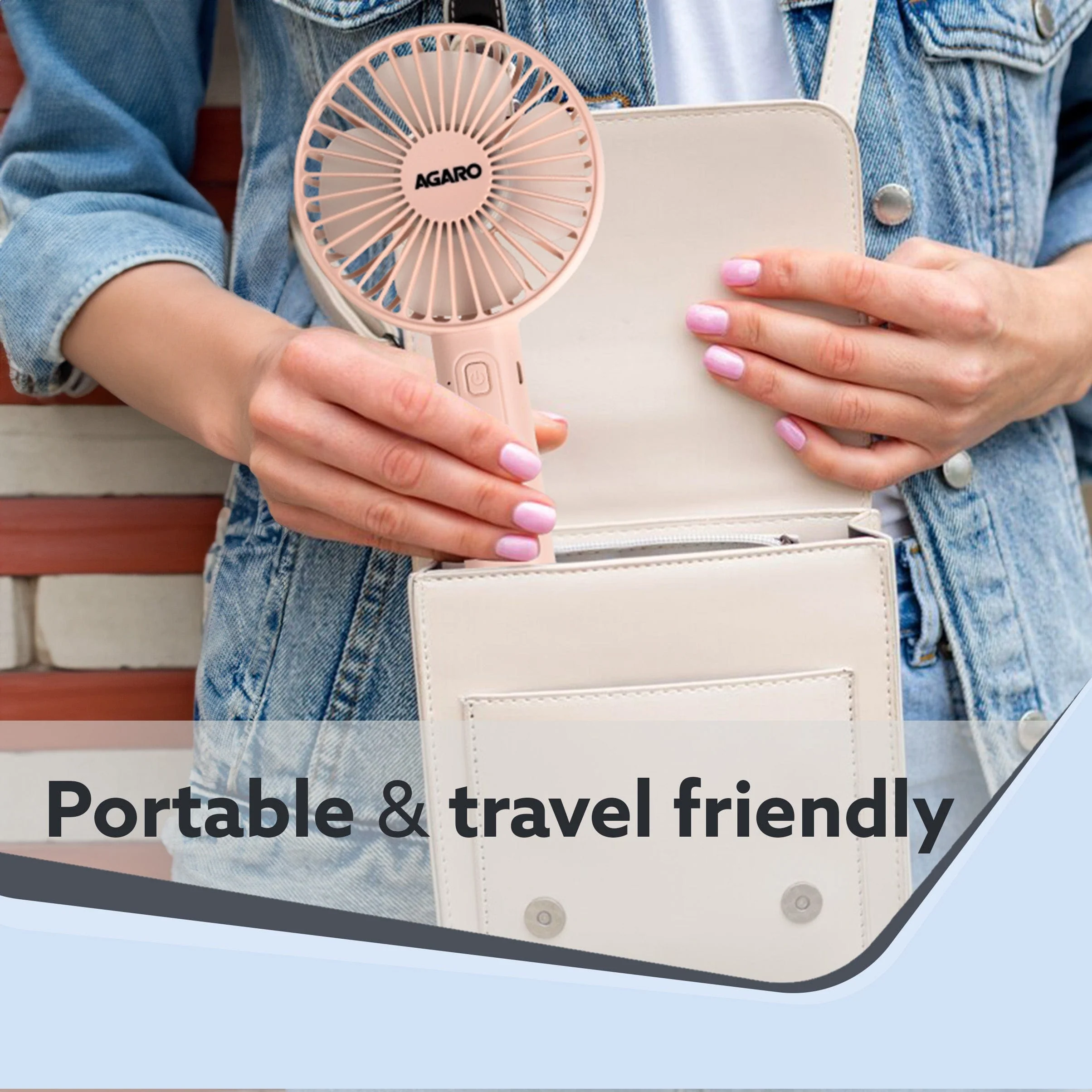 Elite Mini Fan,  4 inches, Rechargeable Lithium-Ion with 2600 mAh Battery, 3 Speed Option, Handheld and Table Dock Fan for Home, Kitchen, Office Desk, High Speed, Pink - Image 4