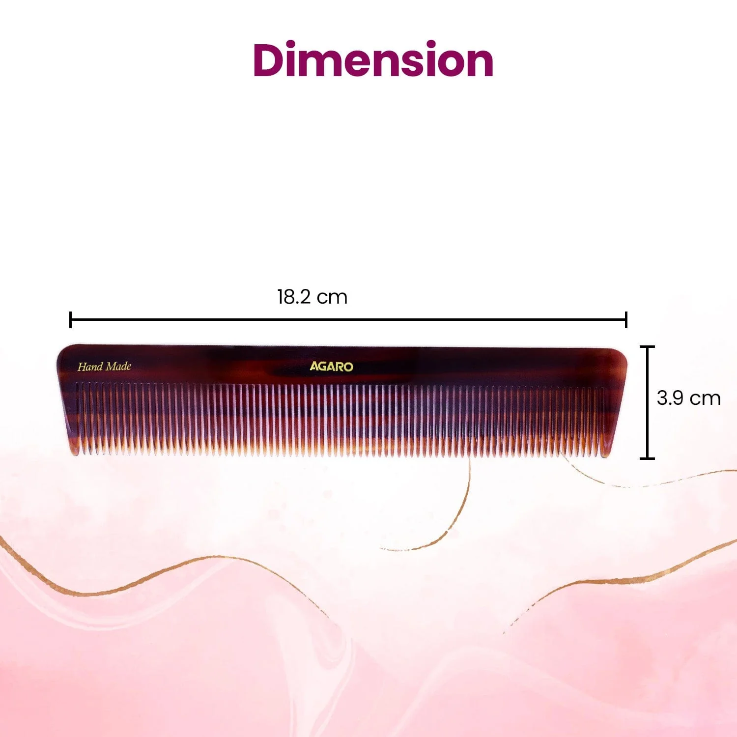 AGARO Hand Made Cellulose Acetate Comb HMC71, All Fine Tooth Dressing Comb, Smooth Rounded Teeth, Hair Styling, Hair Brushing, Hair Dressing, Brown - Image 6