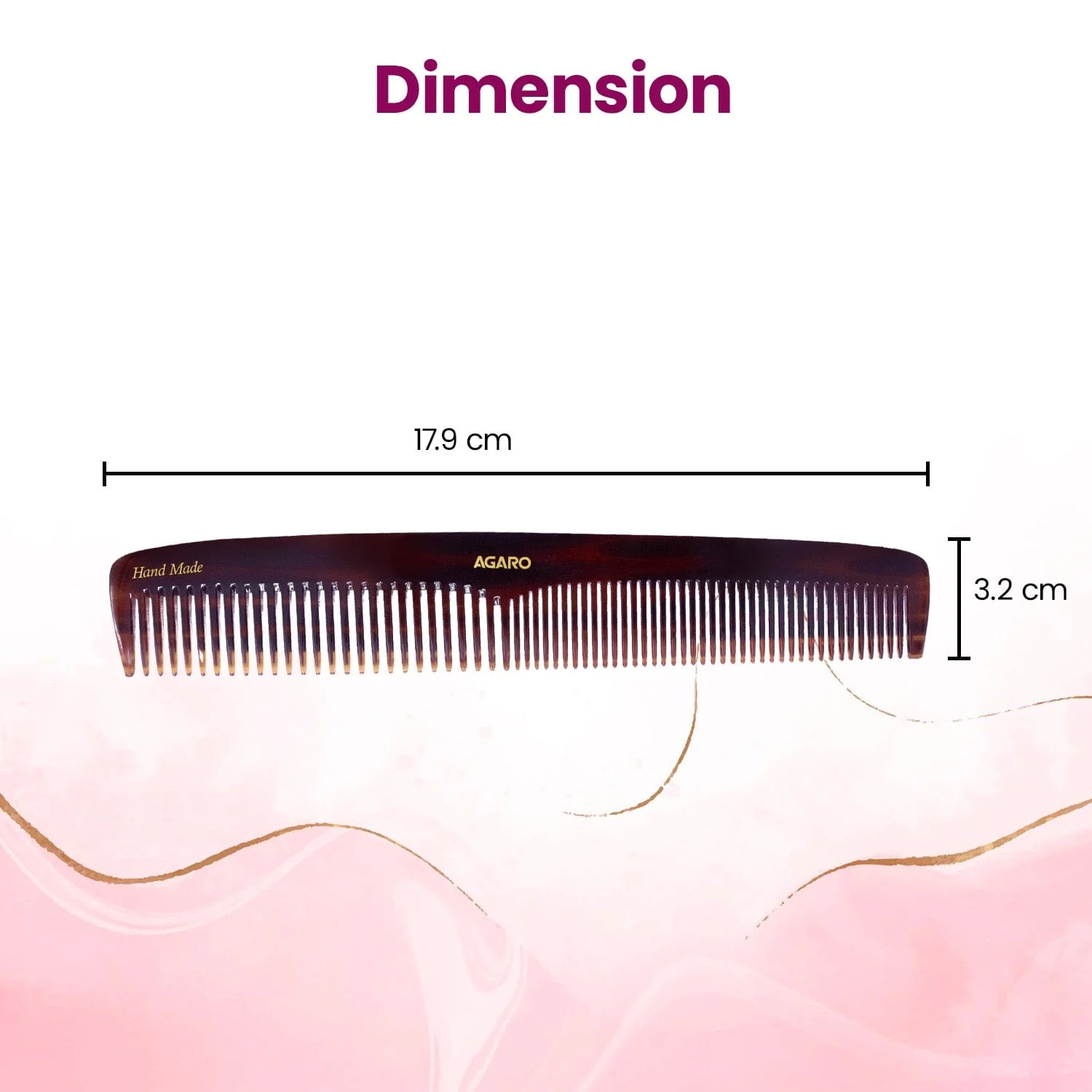 AGARO Hand Made Cellulose Acetate Comb HMC72, All Fine Tooth Dressing Comb, Smooth Rounded Teeth, Hair Styling, Hair Brushing, Hair Dressing, Brown - Image 6