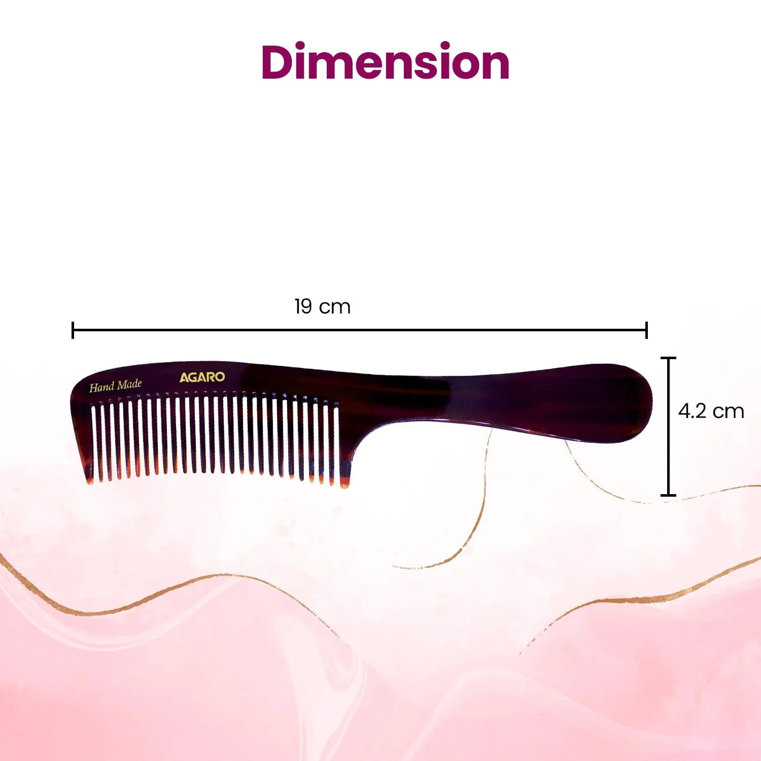 AGARO Hand Made Cellulose Acetate Comb HMC73, All Fine Tooth Dressing Comb, Smooth Rounded Teeth, Hair Styling, Hair Brushing, Hair Dressing, Brown - Image 6