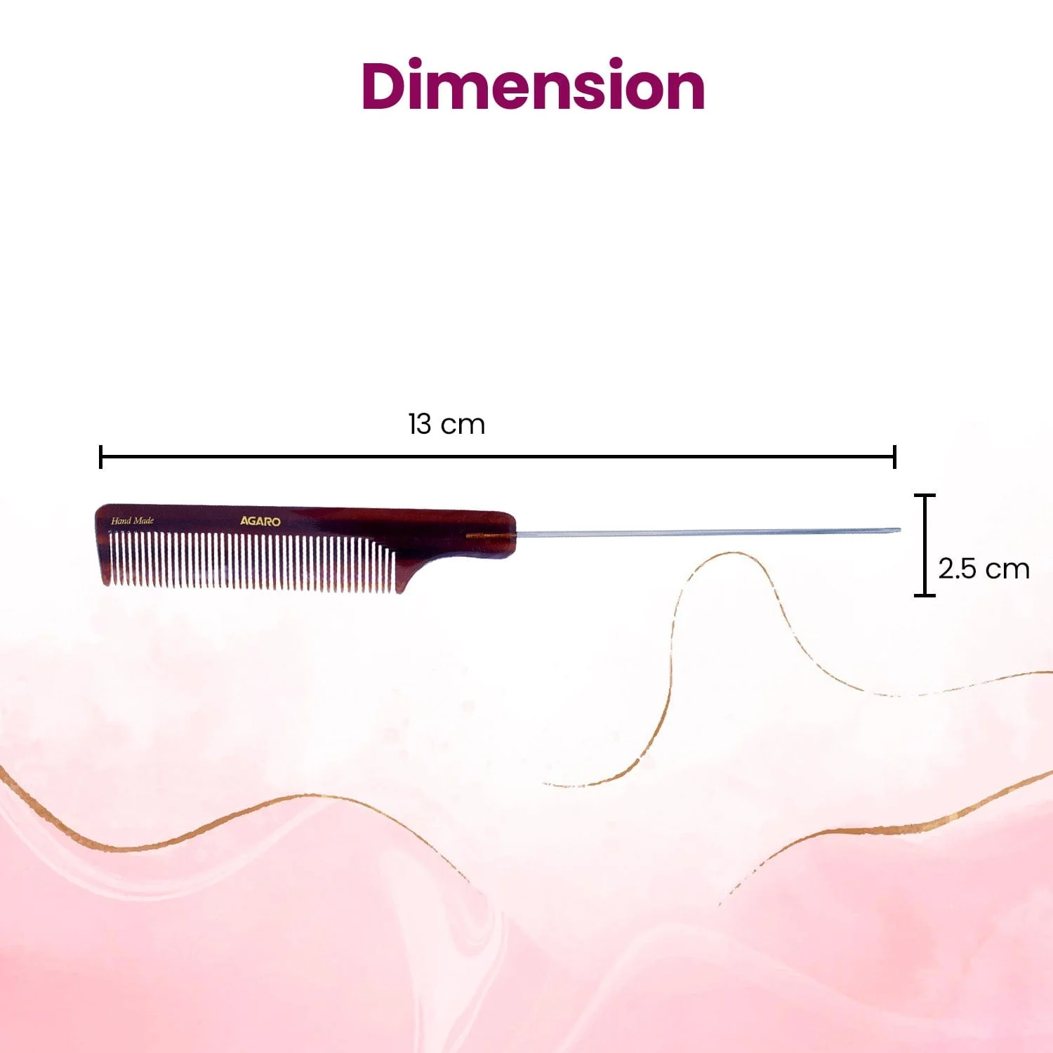 AGARO Hand Made Cellulose Acetate Comb HMC74, All Fine Tooth Dressing Comb, Smooth Rounded Teeth, Hair Styling, Hair Brushing, Hair Dressing, Brown - Image 6
