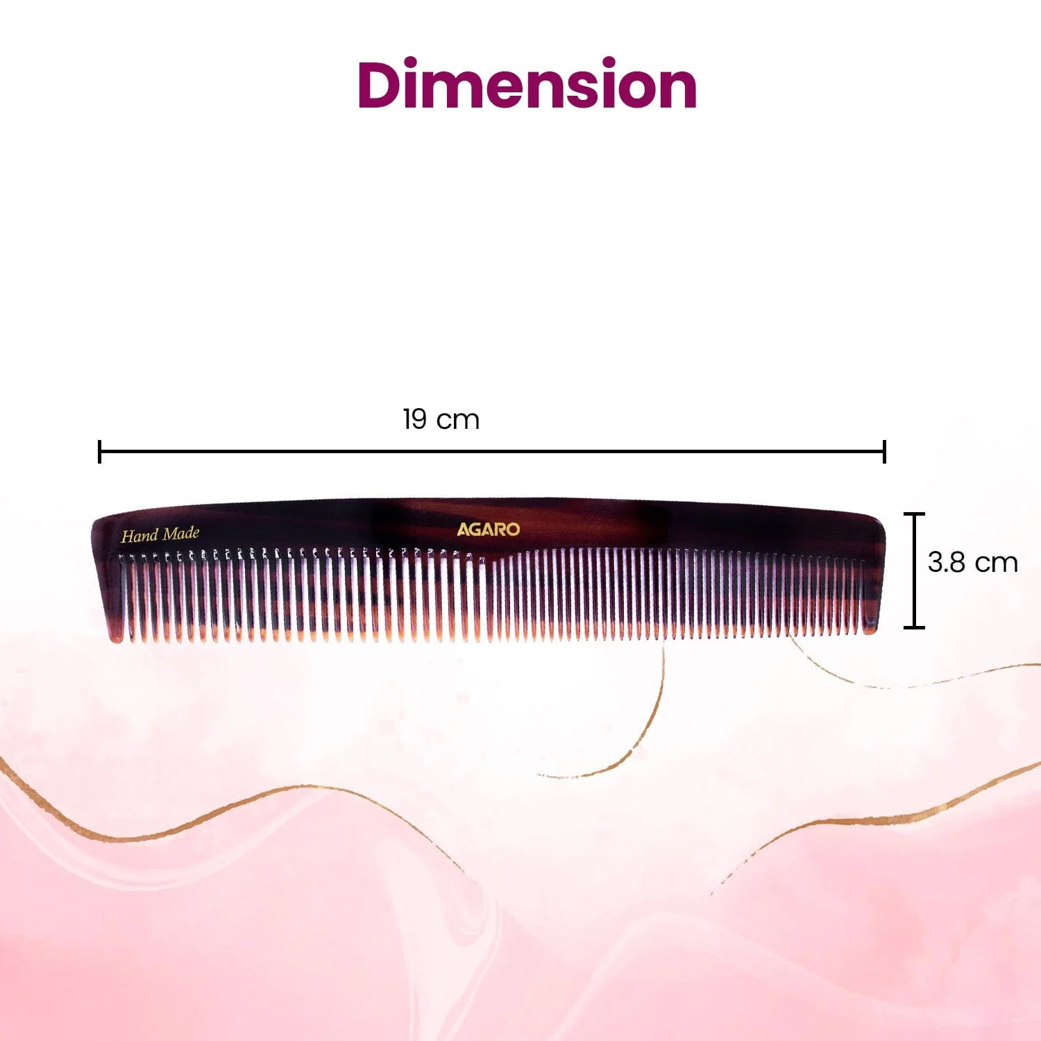 AGARO Hand Made Cellulose Acetate Comb HMC75, All Fine Tooth Dressing Comb, Smooth Rounded Teeth, Hair Styling, Hair Brushing, Hair Dressing, Brown - Image 6