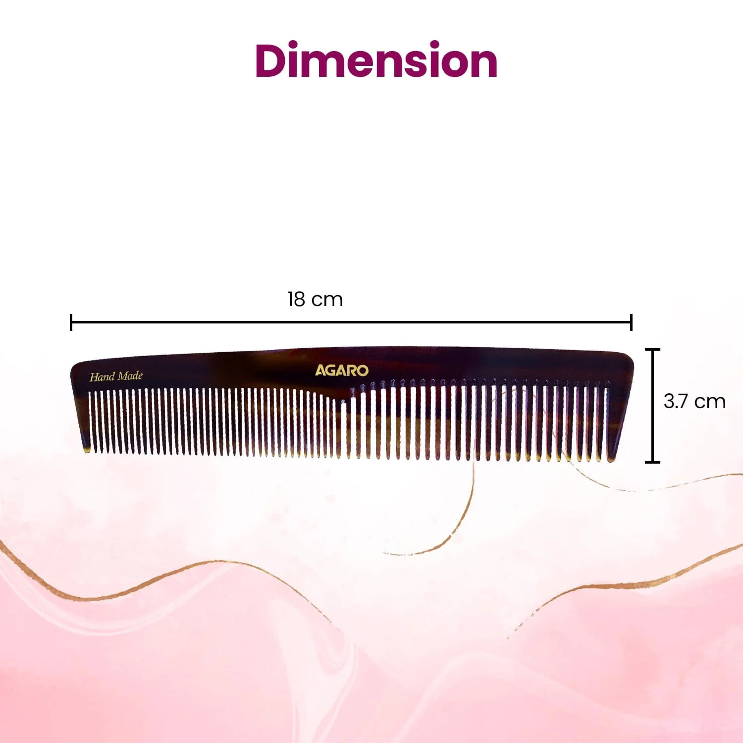 AGARO Hand Made Cellulose Acetate Comb HMC76, All Fine Tooth Dressing Comb, Smooth Rounded Teeth, Hair Styling, Hair Brushing, Hair Dressing, Brown - Image 6