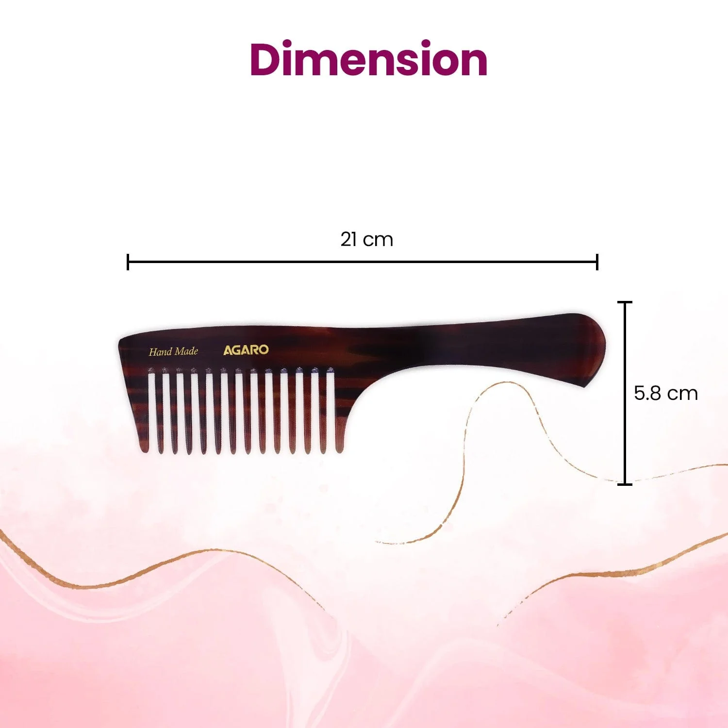 AGARO Hand Made Cellulose Acetate Comb HMC77, All Fine Tooth Dressing Comb, Smooth Rounded Teeth, Hair Styling, Hair Brushing, Hair Dressing, Brown - Image 6