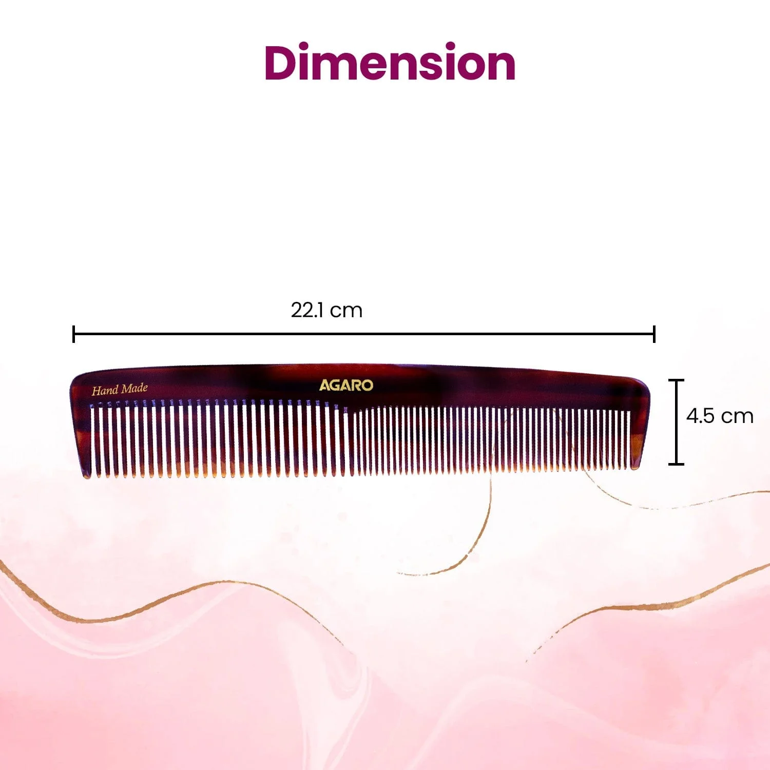 AGARO Hand Made Cellulose Acetate Comb HMC78, All Fine Tooth Dressing Comb, Smooth Rounded Teeth, Hair Styling, Hair Brushing, Hair Dressing, Brown - Image 6