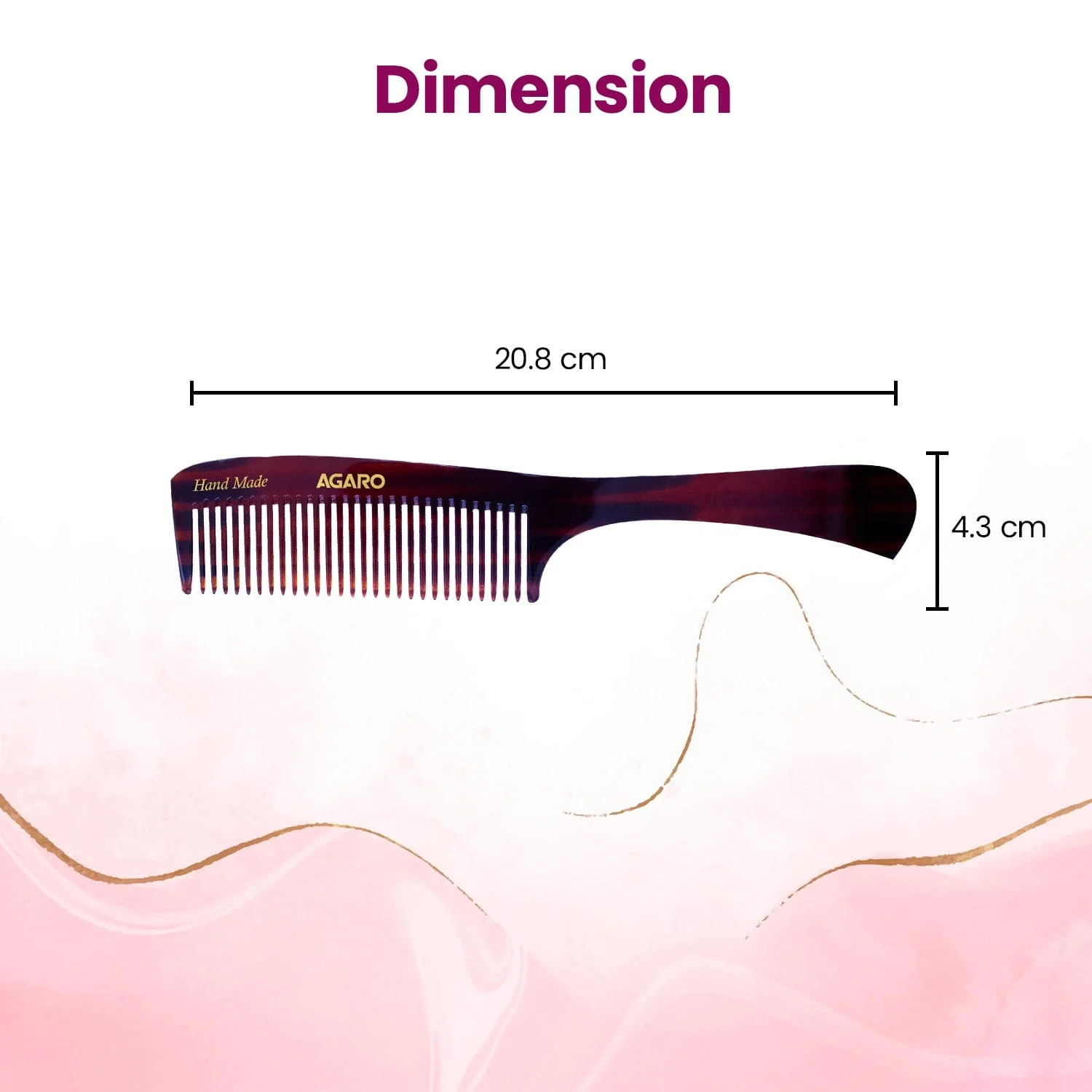 AGARO Hand Made Cellulose Acetate Comb HMC79, All Fine Tooth Dressing Comb, Smooth Rounded Teeth, Hair Styling, Hair Brushing, Hair Dressing, Brown - Image 6