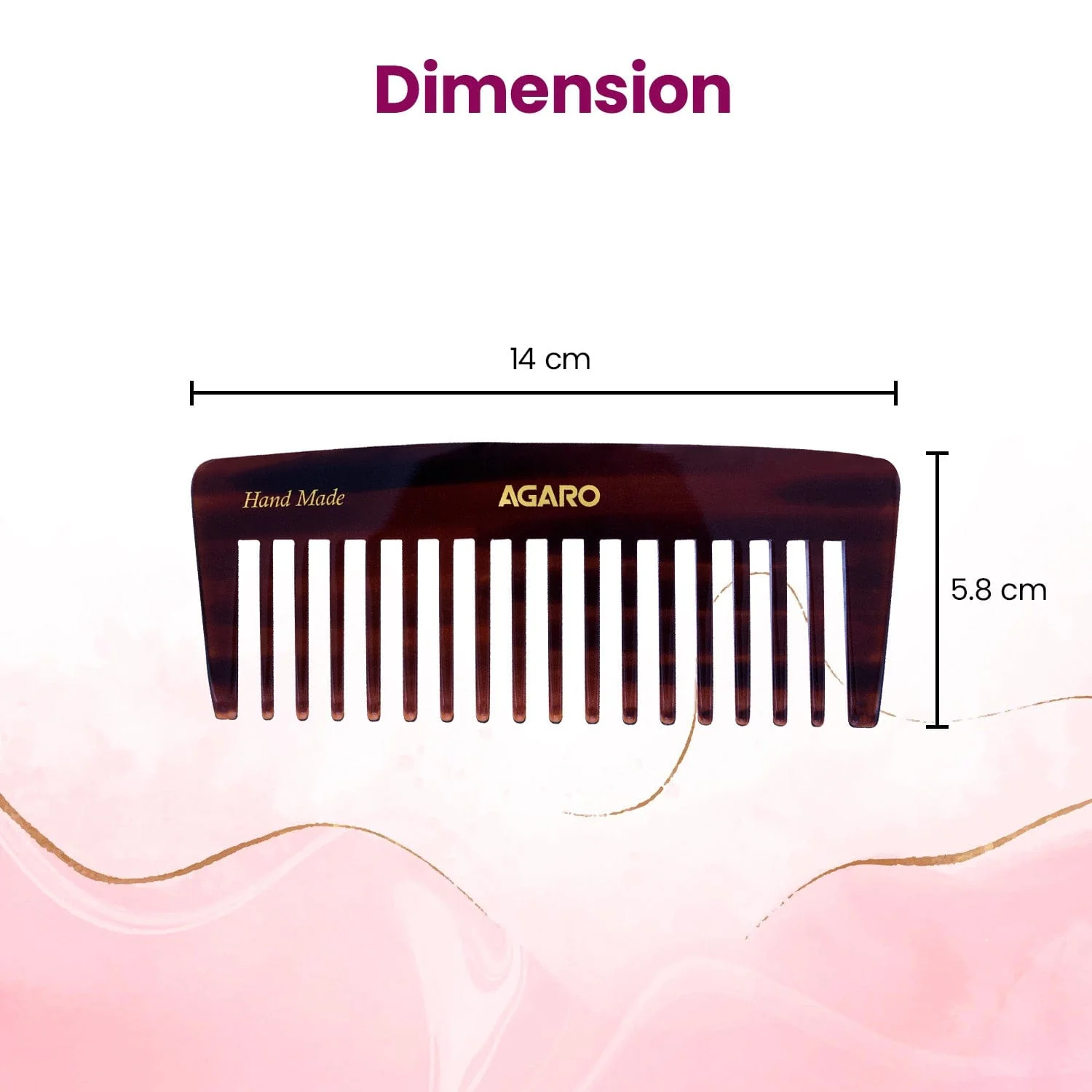 AGARO Hand Made Cellulose Acetate Comb HMC80, All Fine Tooth Dressing Comb, Smooth Rounded Teeth, Hair Styling, Hair Brushing, Hair Dressing, Brown - Image 6