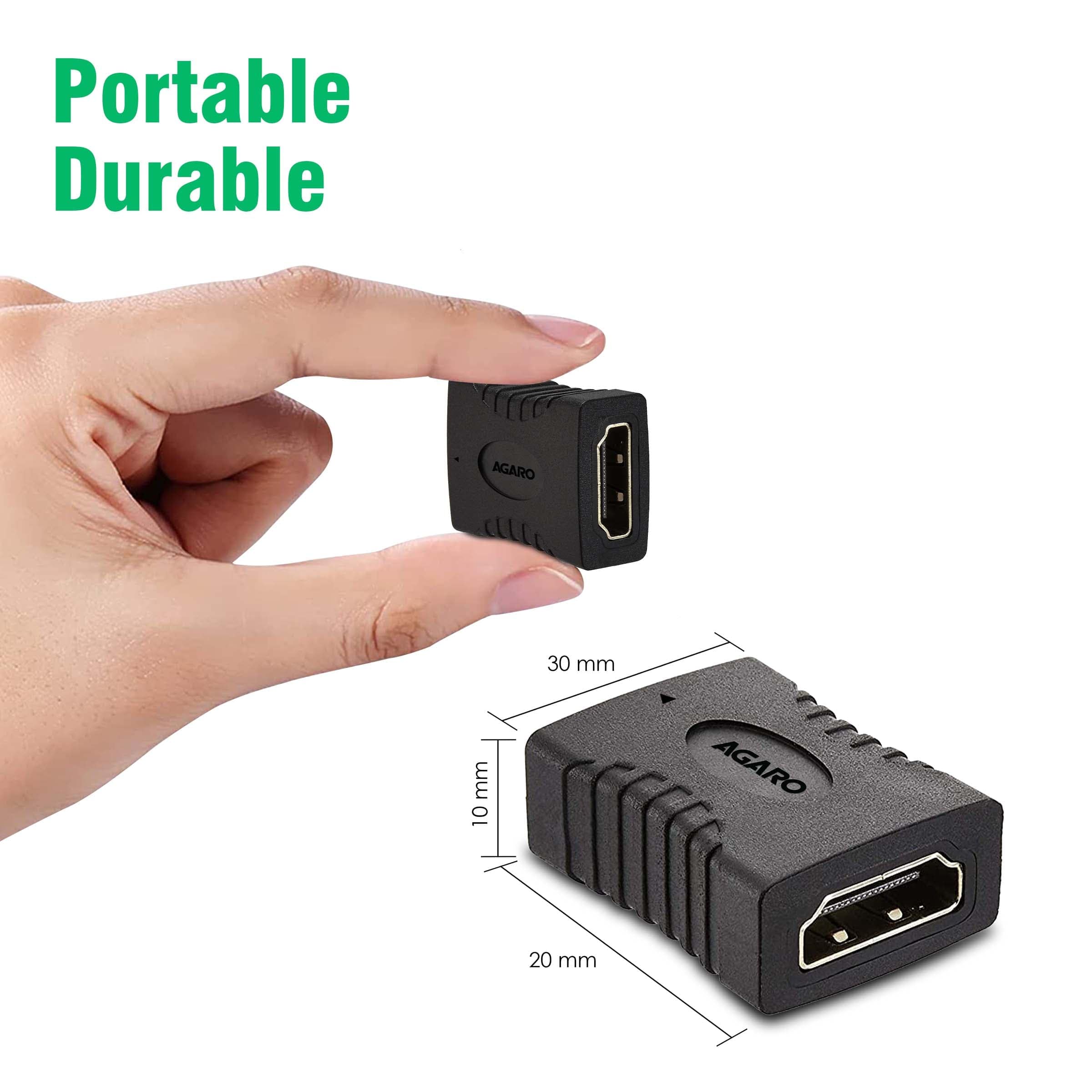 AGARO HDMI Female to Female Coupler Extender Adapter Connector, Black (33572) - Image 6