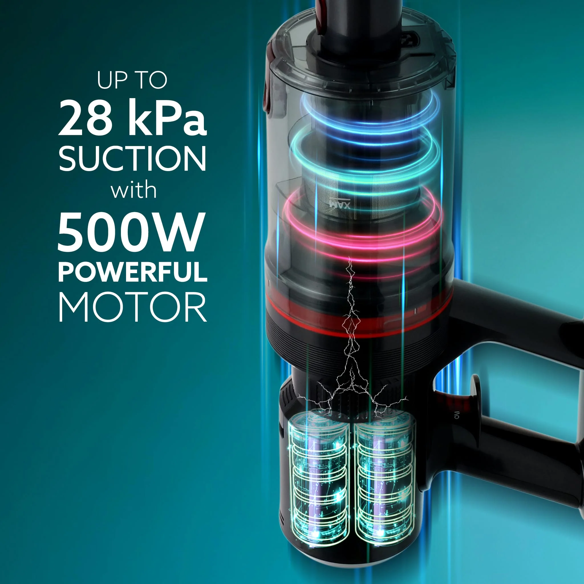 Imperial Cordless Stick Vacuum Cleaner for Home, 2-in-1 Handheld & Stick, 500W Grey & Red - Image 4