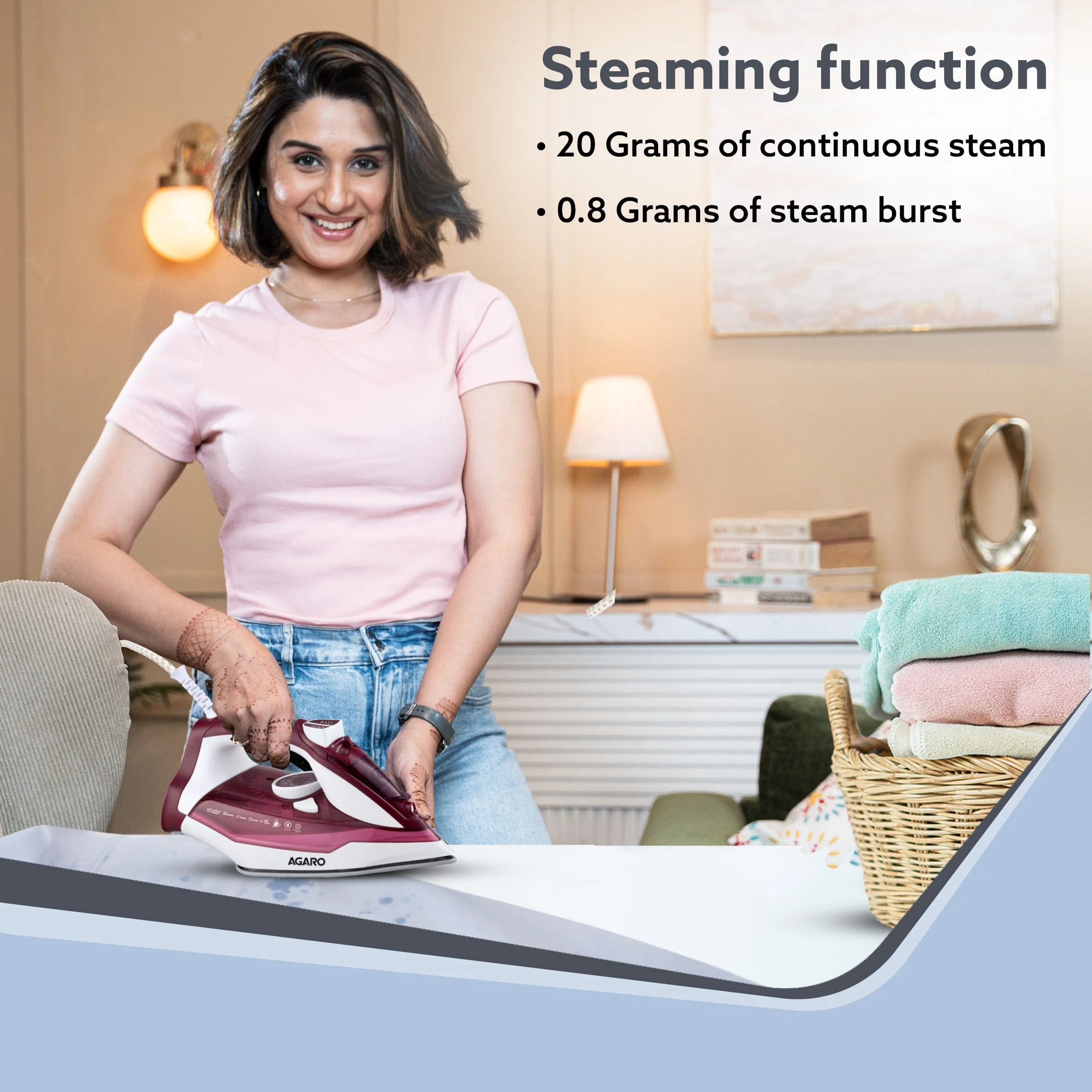 Imperial Steam Iron, 2200W,  Maroon - Image 3