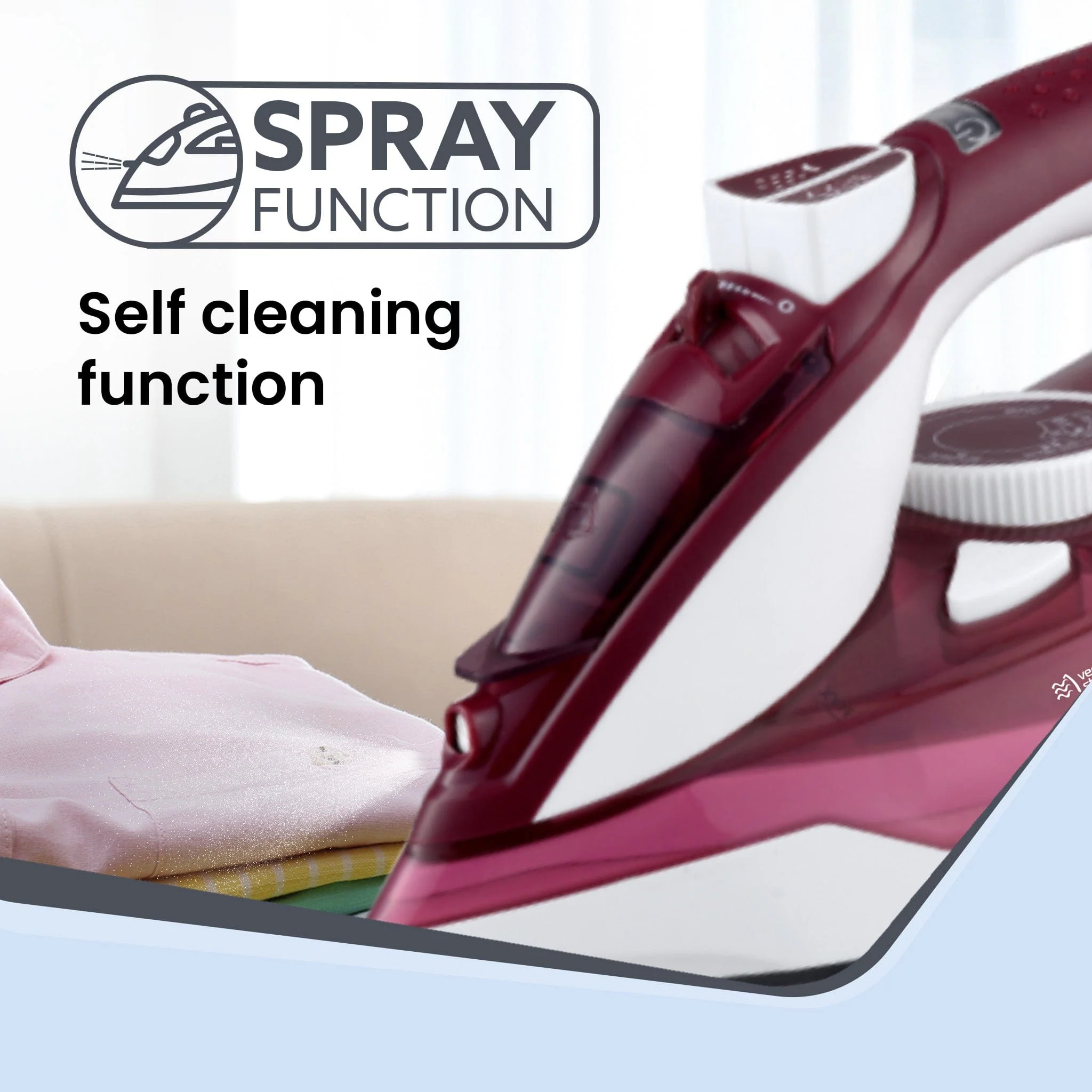 Imperial Steam Iron, 2200W,  Maroon - Image 5