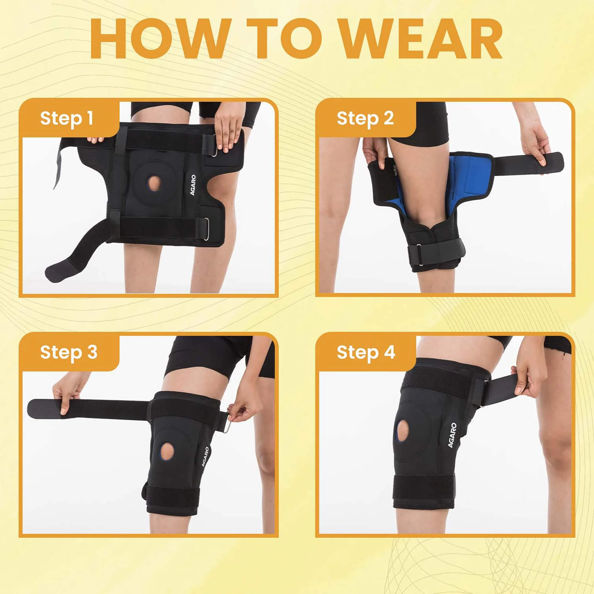 Knee Wrap Hinged With Open Patella, Rigid Biaxial Hinge, Neoprene Layer For Pain Relief,  Braces Walking, Workout And Sports, Medium, Black - Image 5