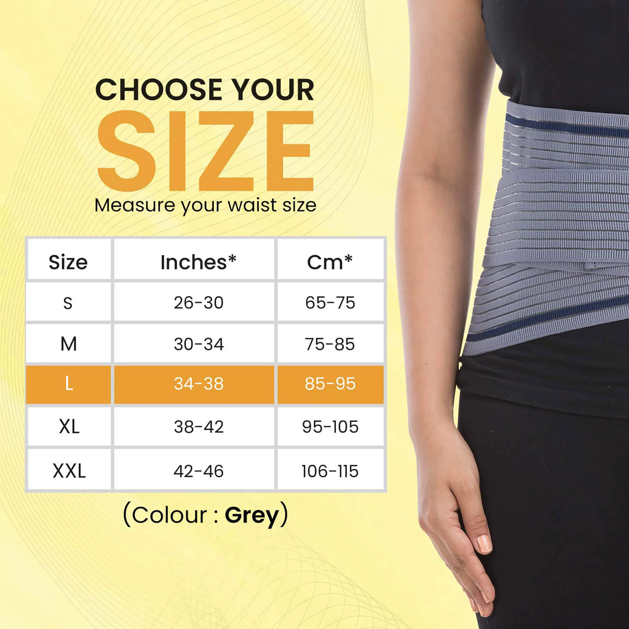 Lumbo Sacral Belt With Double Strapping, Back Support For the Lumbar Spine, Pain Relief, Back Brace for Men and Women, Large, Grey - Image 4