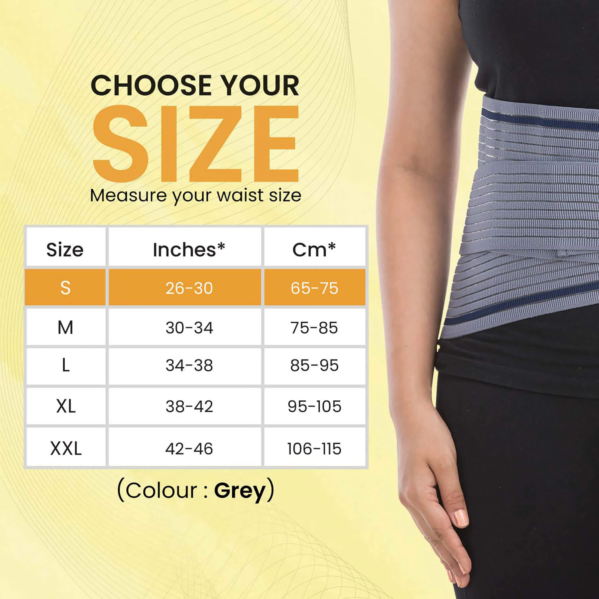 Lumbo Sacral Belt With Double Strapping, Back Support For the Lumbar Spine, Pain Relief, Back Brace for Men and Women, Small, Grey - Image 4