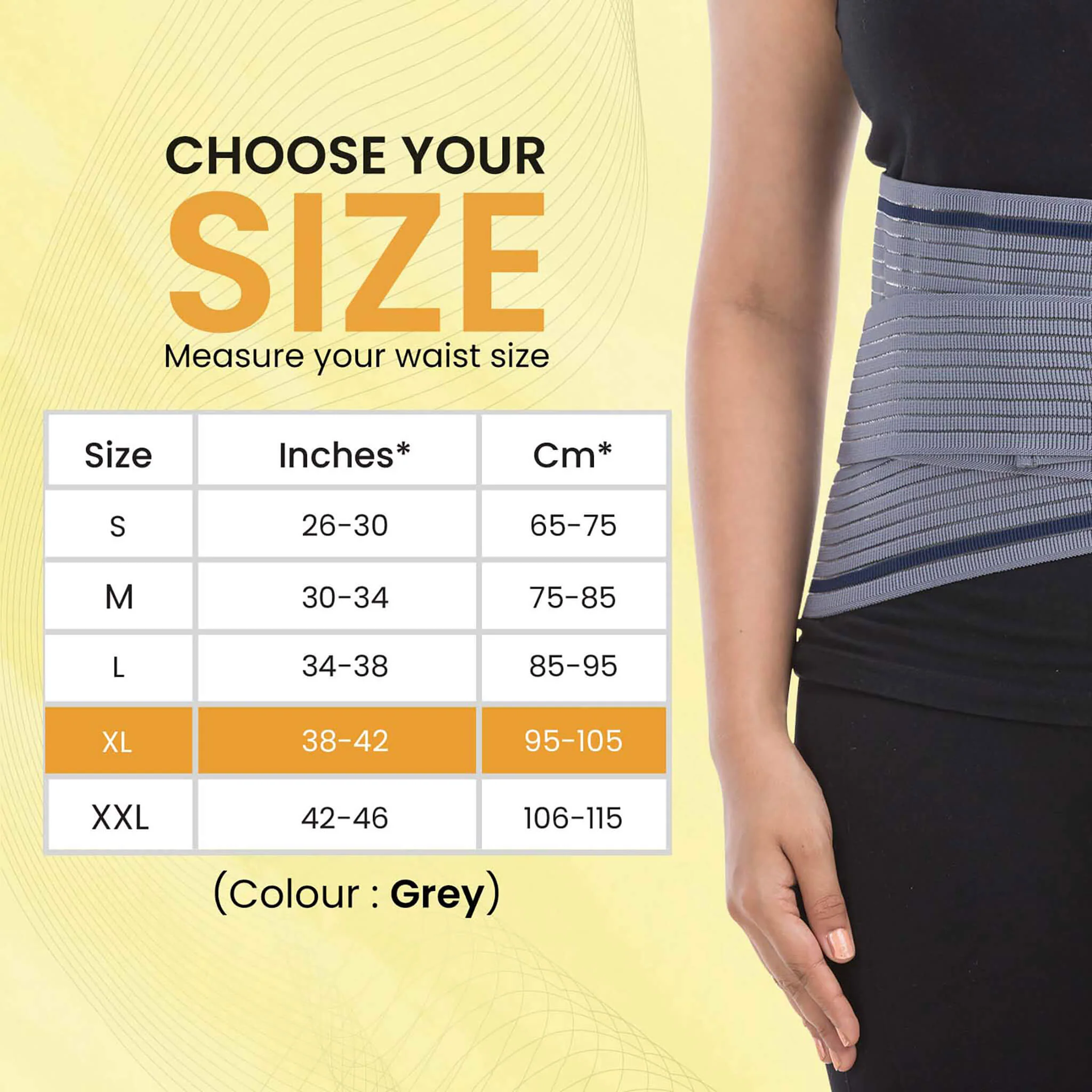 Lumbo Sacral Belt With Double Strapping, Back Support For the Lumbar Spine, Pain Relief, Back Brace for Men and Women, XL, Grey - Image 4