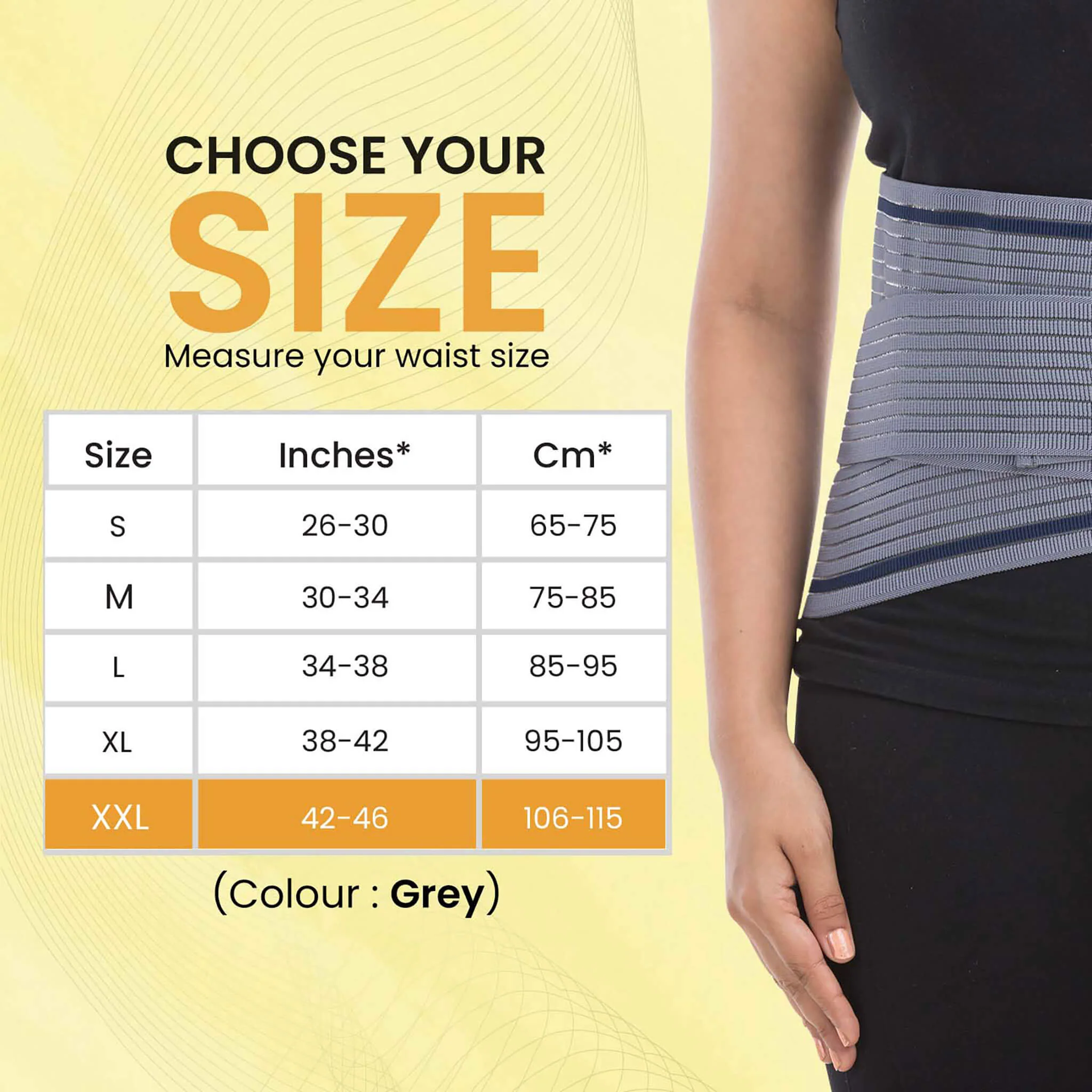Lumbo Sacral Belt With Double Strapping, Back Support For the Lumbar Spine, Pain Relief, Back Brace for Men and Women, XXL, Grey - Image 4