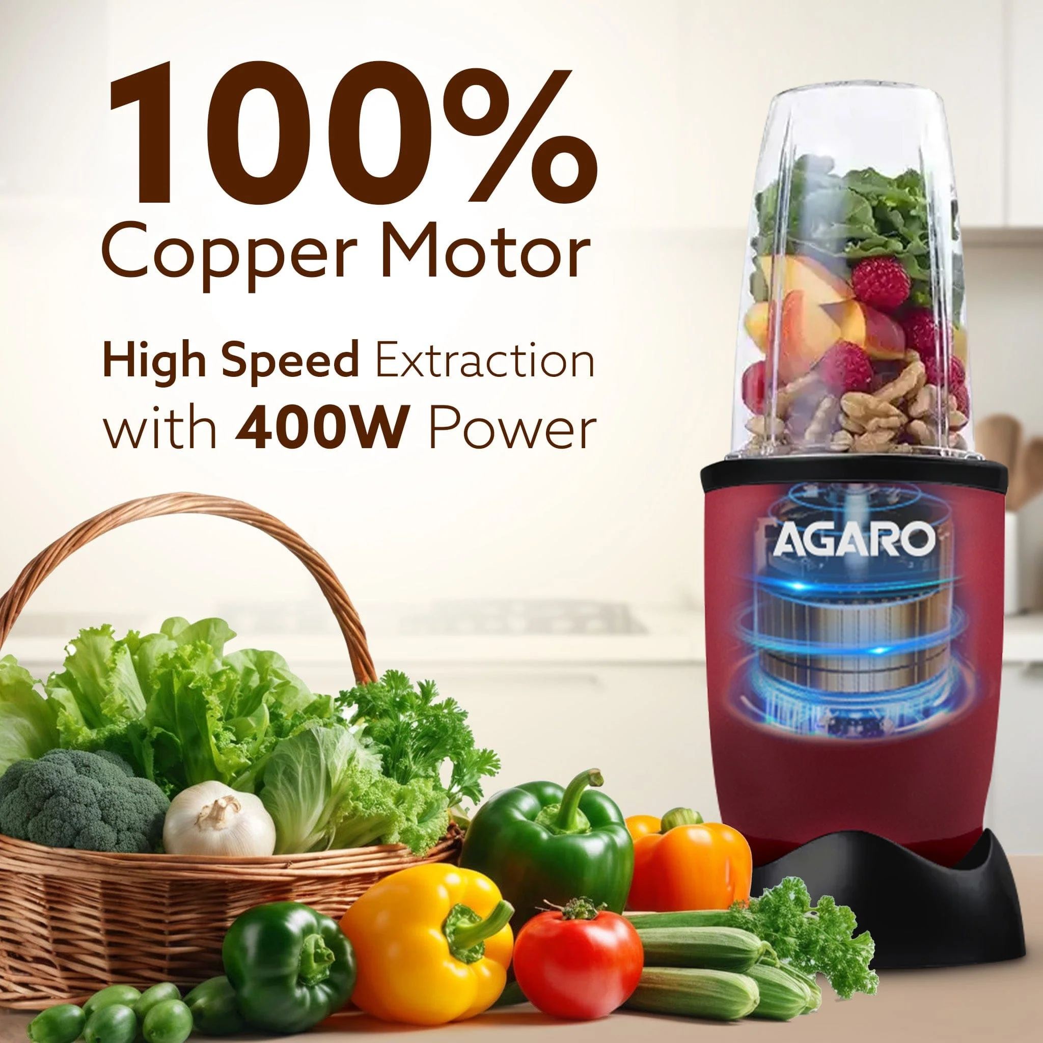 Regal Nutri Blender with 3 Jars, 400 Watts Personal Blender with 100% Copper Motor - Image 3