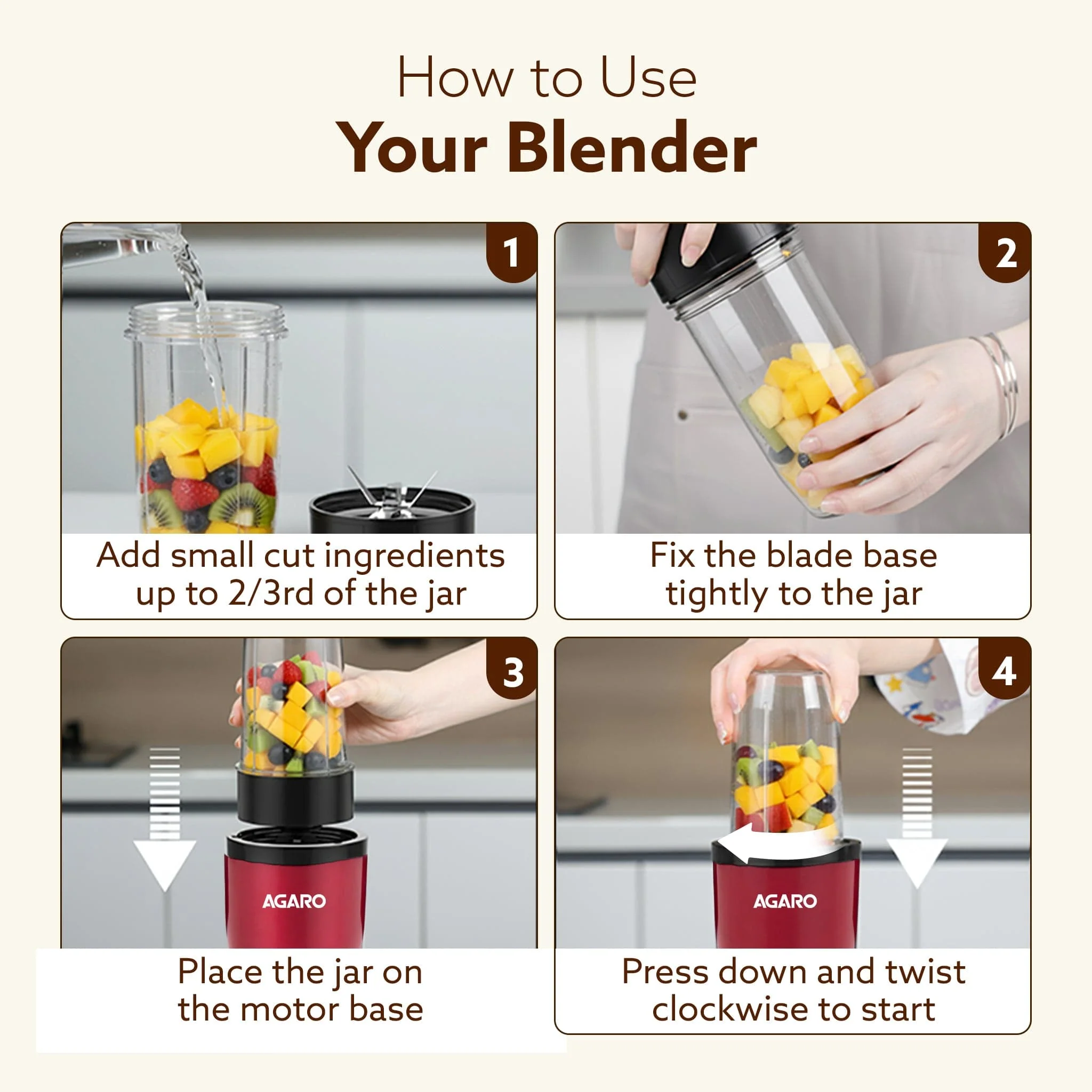 Regal Nutri Blender with 3 Jars, 400 Watts Personal Blender with 100% Copper Motor - Image 5