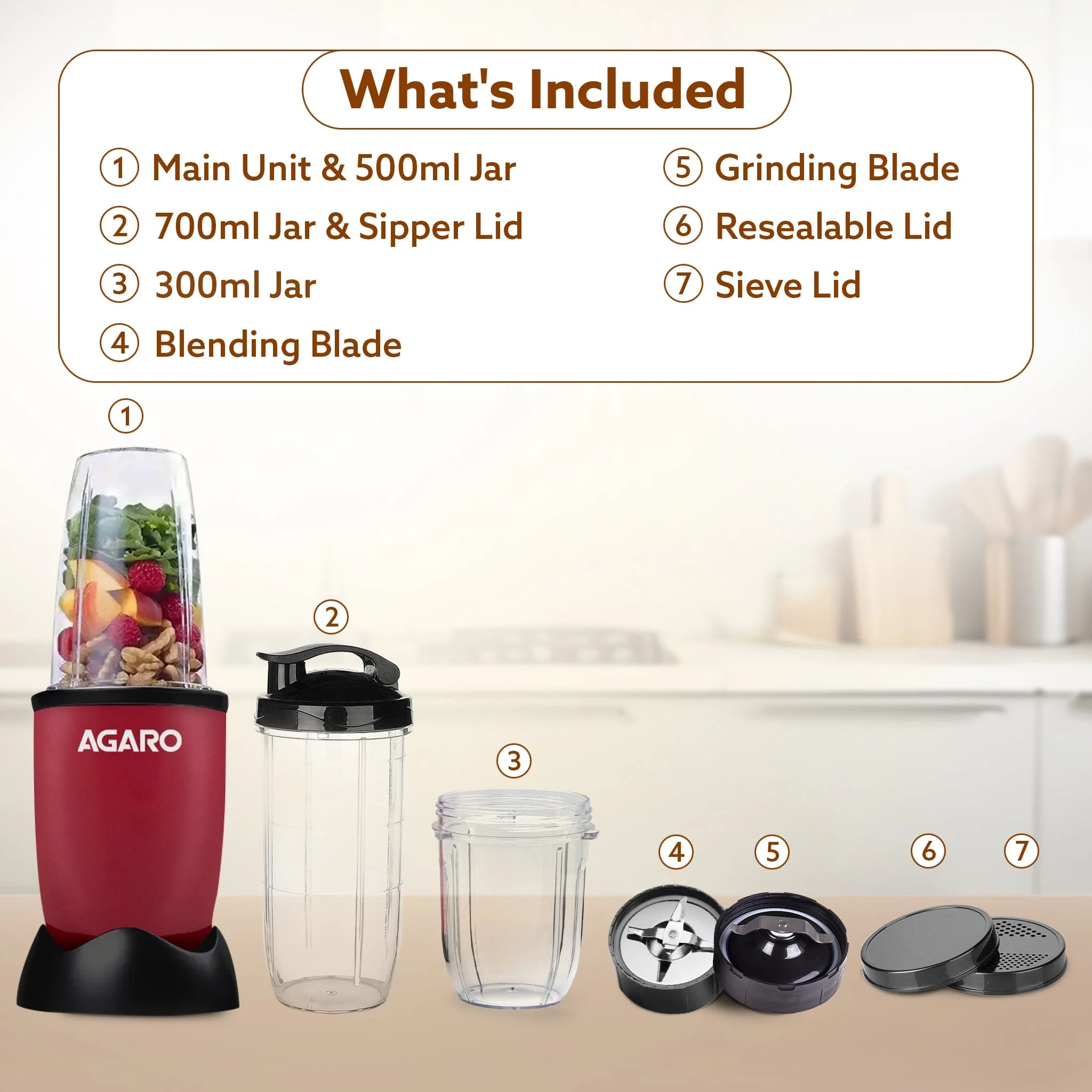 Regal Nutri Blender with 3 Jars, 400 Watts Personal Blender with 100% Copper Motor - Image 7